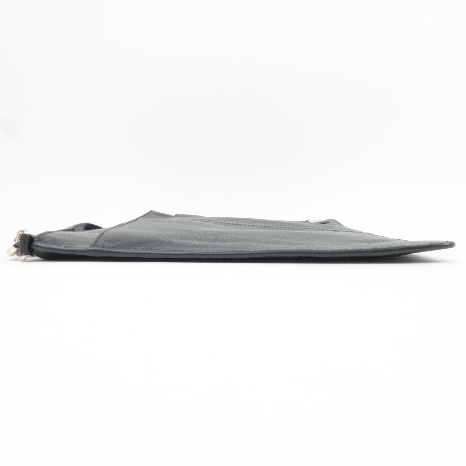 PRADA Leather Clutch Bag Black 2VN013