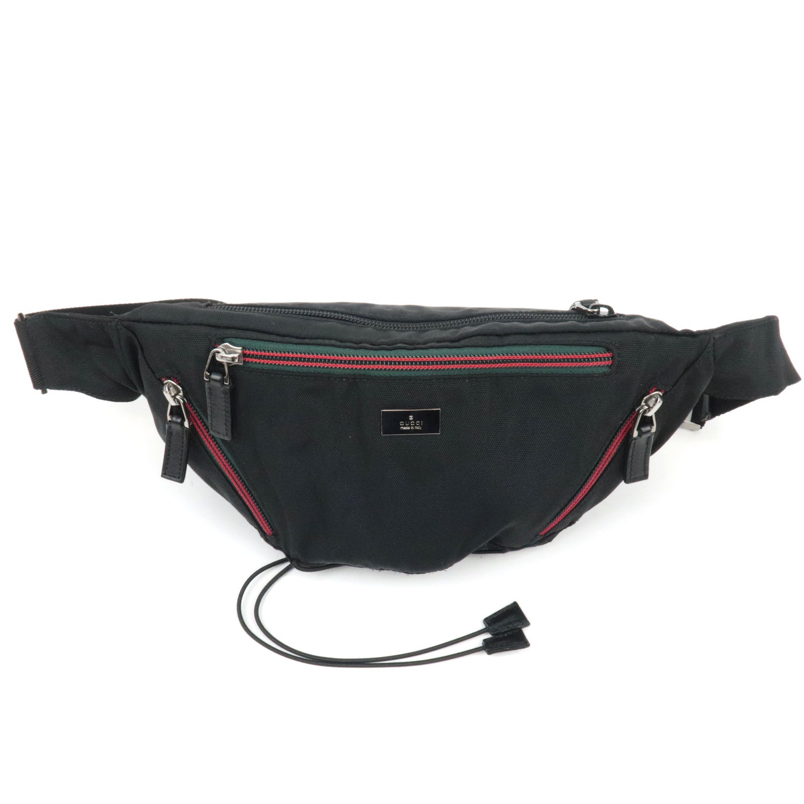 GUCCI Sherry Canvas Leather Body Bag Black 12235087207