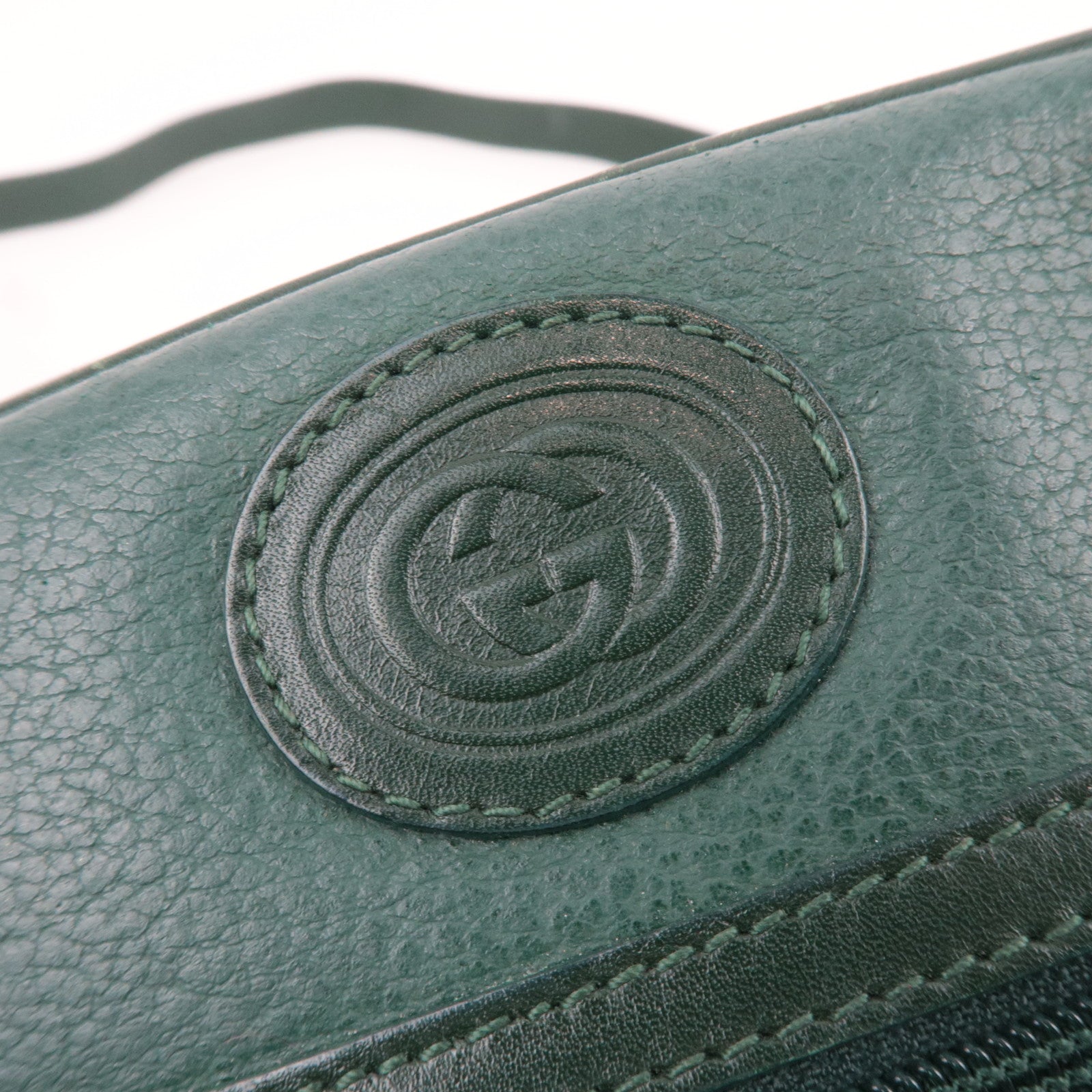 GUCCI Old Gucci Leather Shoulder BagGreen 001.093.1050