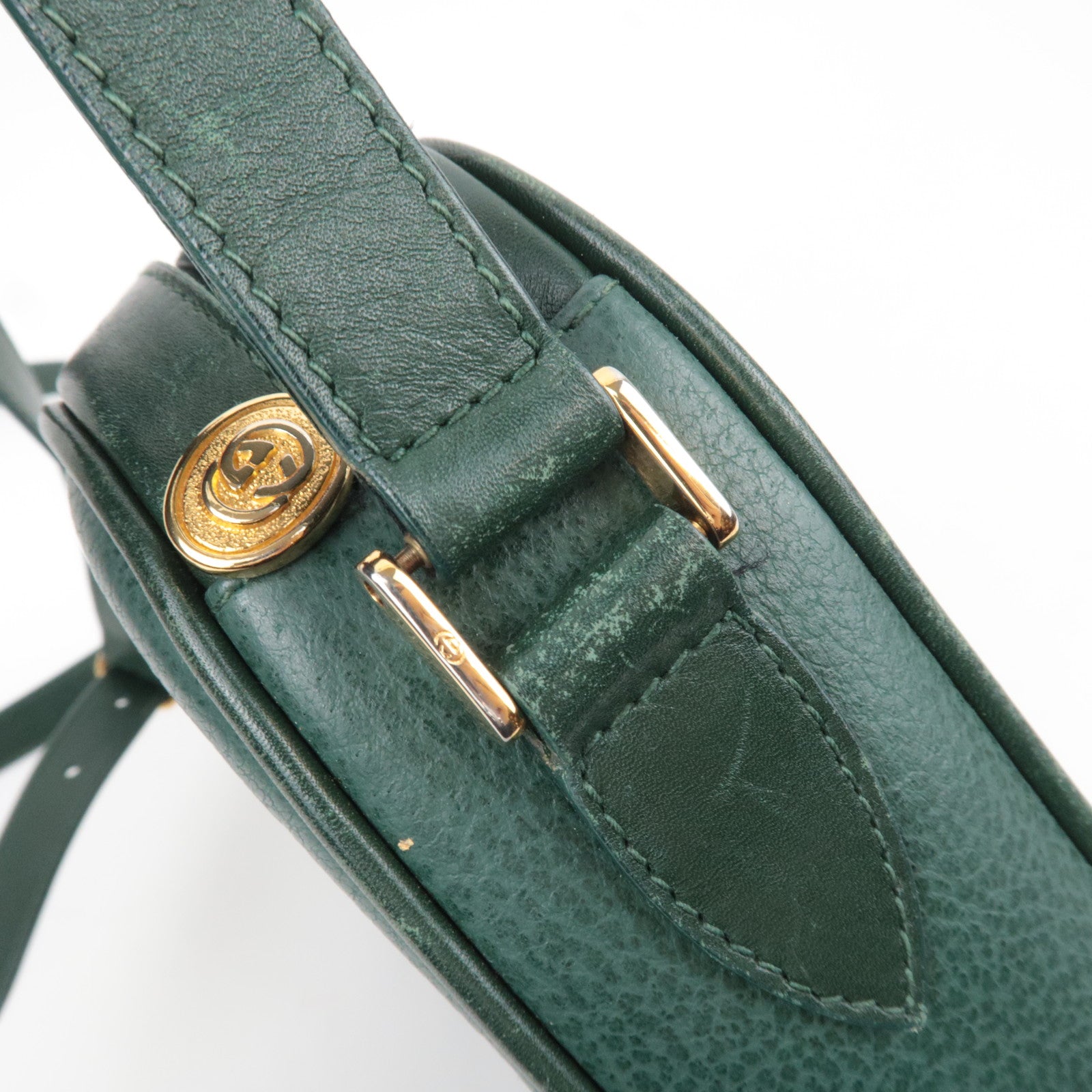 GUCCI Old Gucci Leather Shoulder BagGreen 001.093.1050