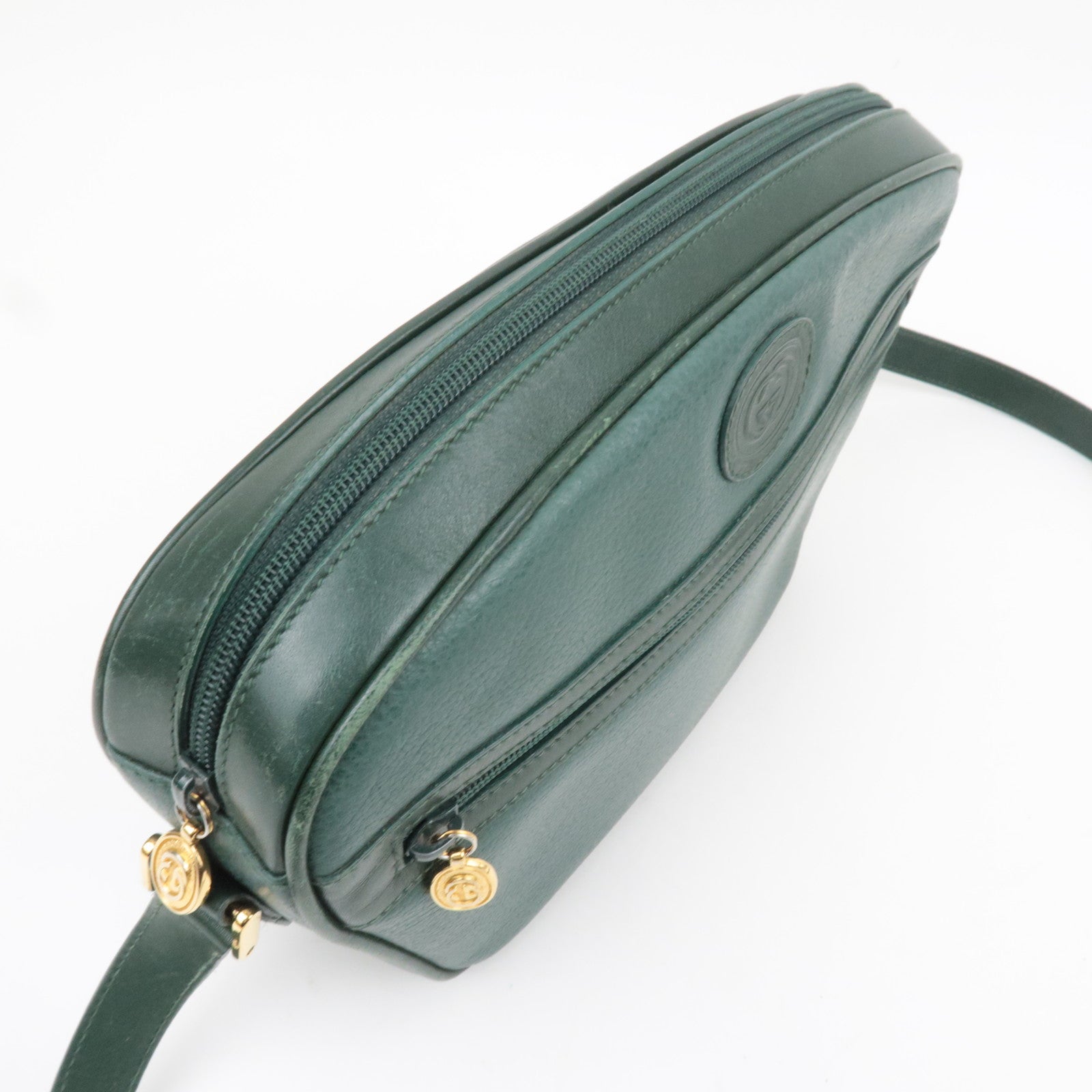 GUCCI Old Gucci Leather Shoulder BagGreen 001.093.1050