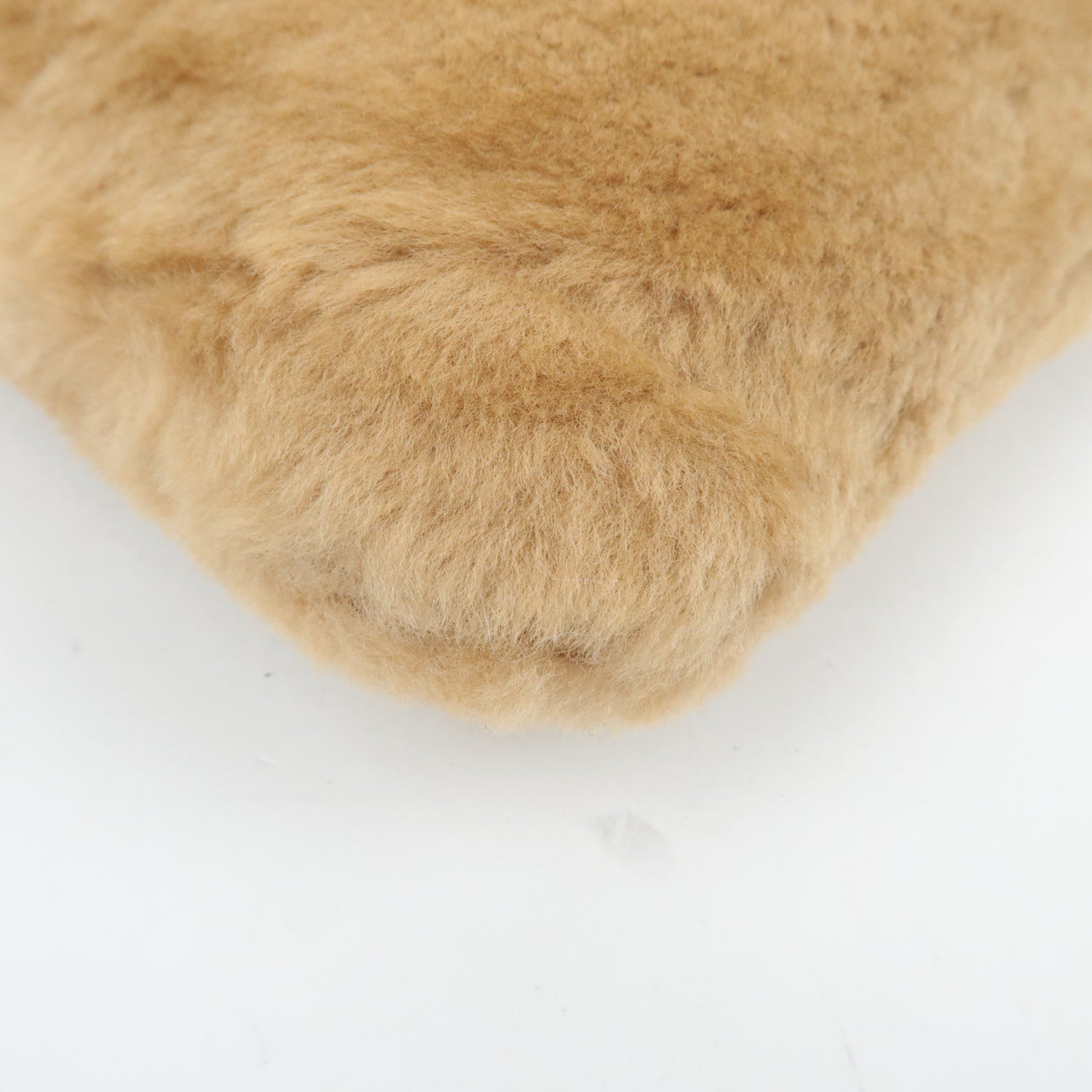 FENDI Fur Shoulder Bag Beige 15998