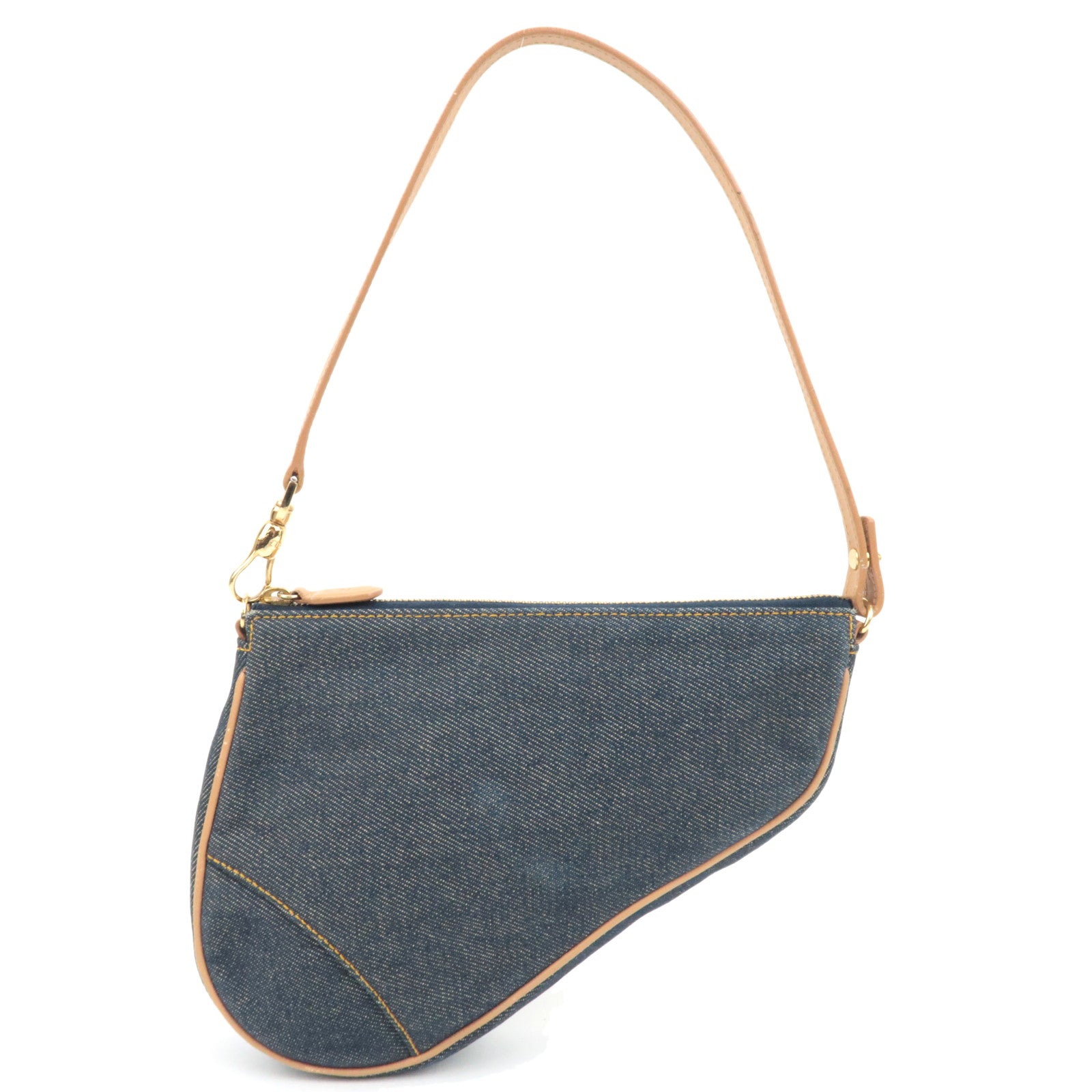 Christian Dior Mini Denim Saddle Bag Navy Beige87217