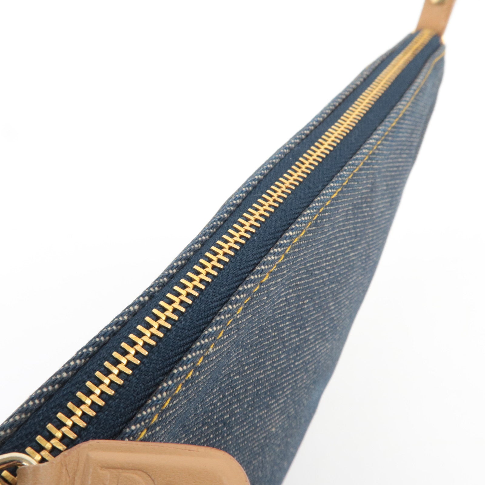 Christian Dior Mini Denim Saddle Bag Navy Beige