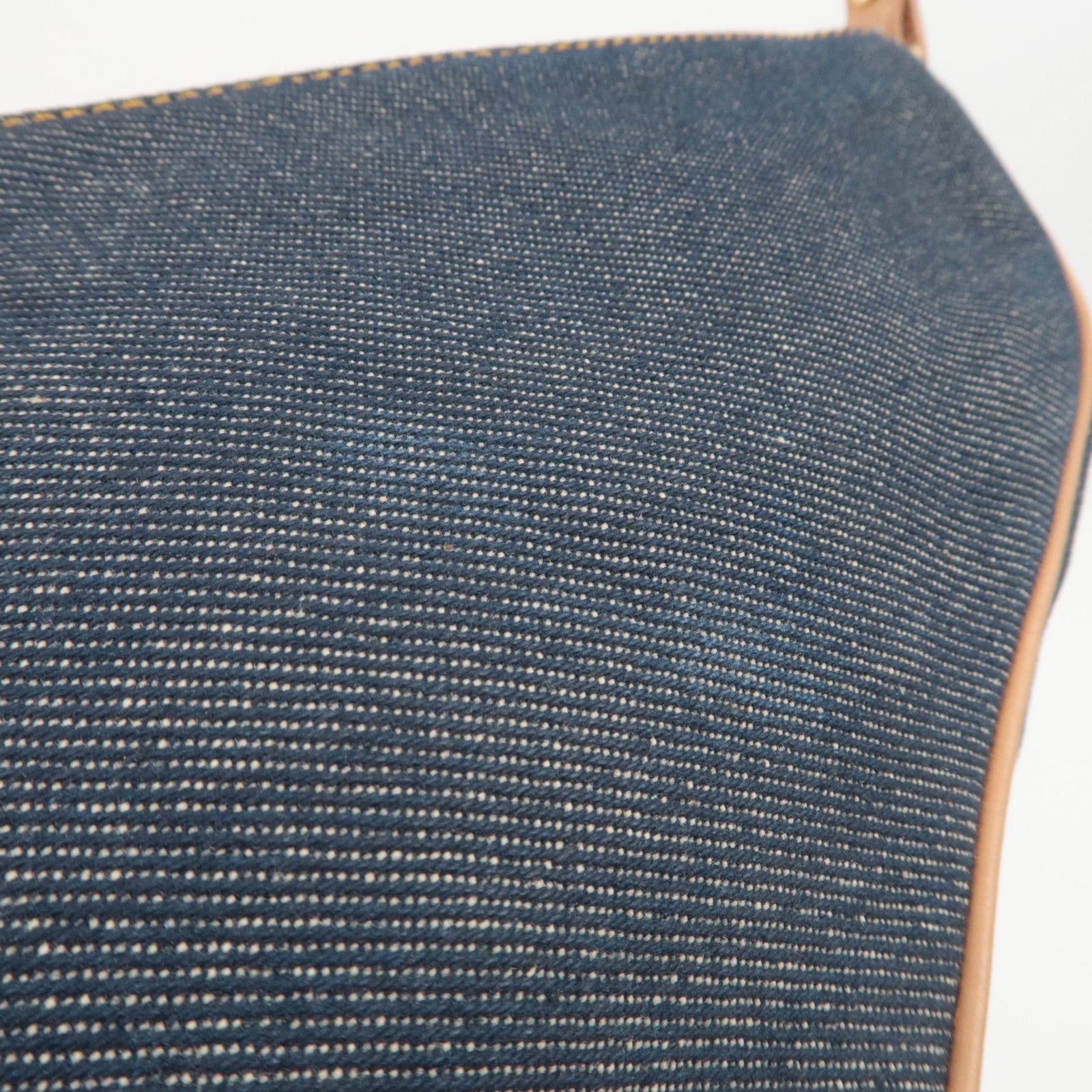 Christian Dior Mini Denim Saddle Bag Navy Beige