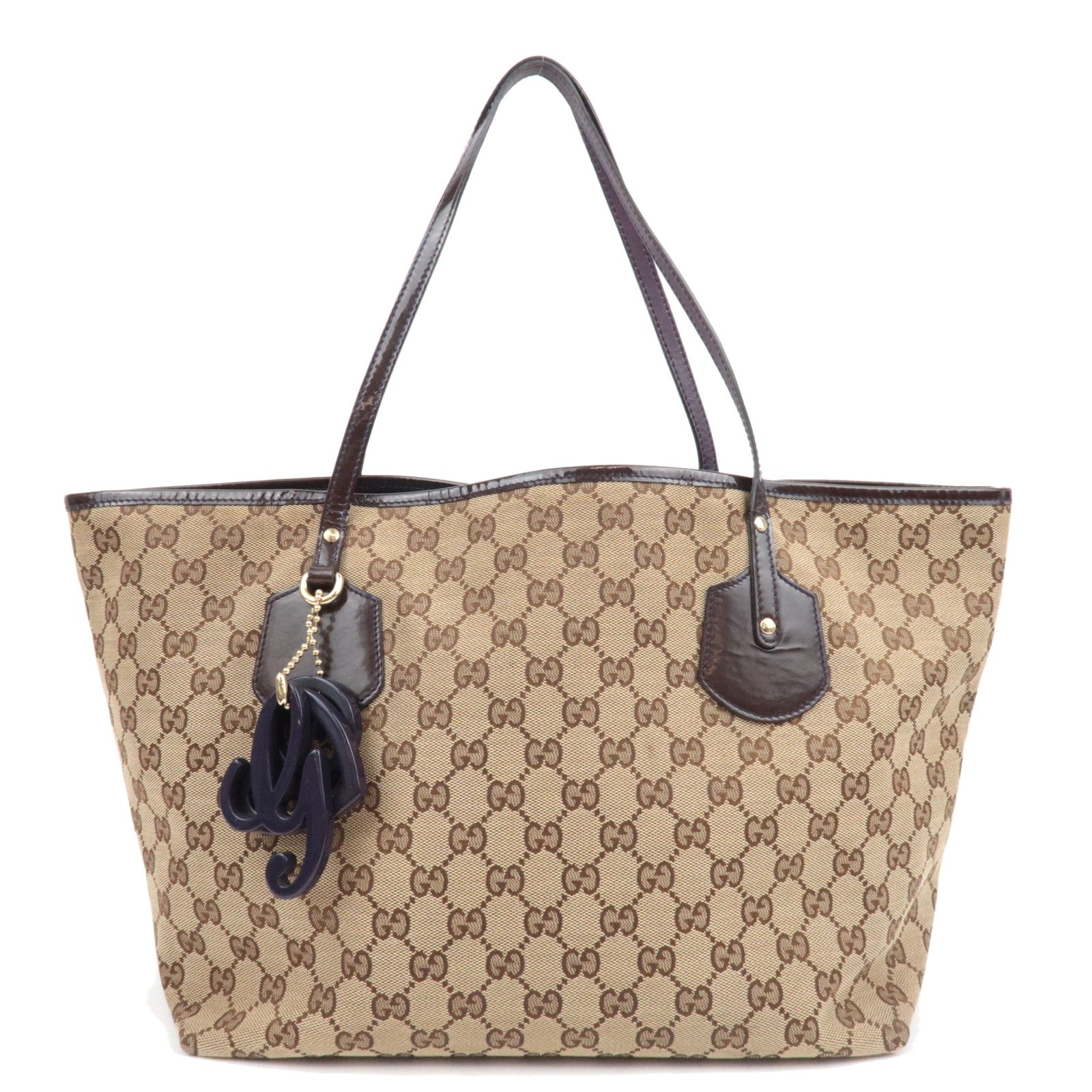 GUCCI Jolly GG Canvas Patent Tote Bag 21197587221