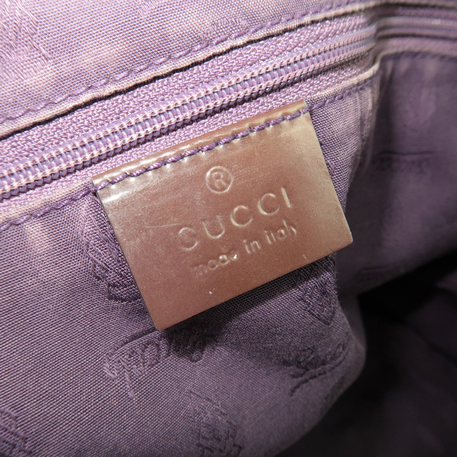 GUCCI Jolly GG Canvas Patent Tote Bag 211975