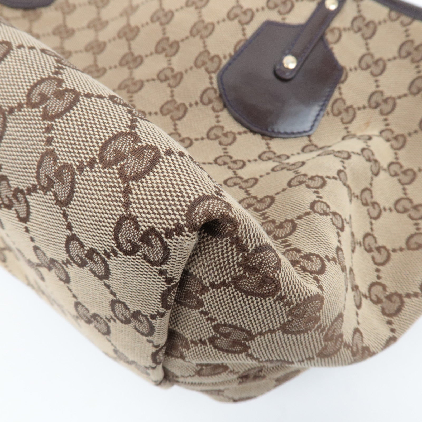 GUCCI Jolly GG Canvas Patent Tote Bag 211975