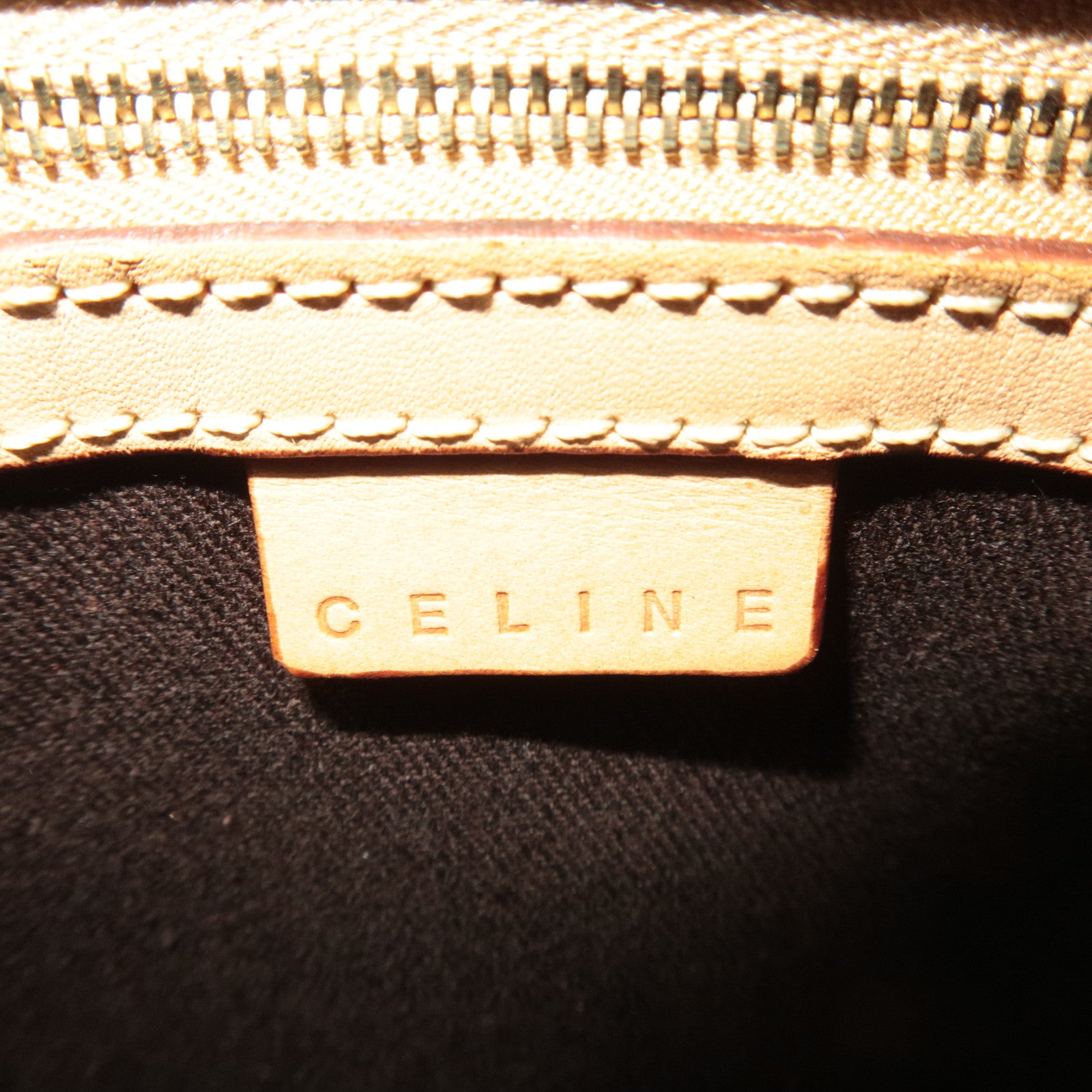 CELINE Macadam PVC Leather 2Way Handbag Brown