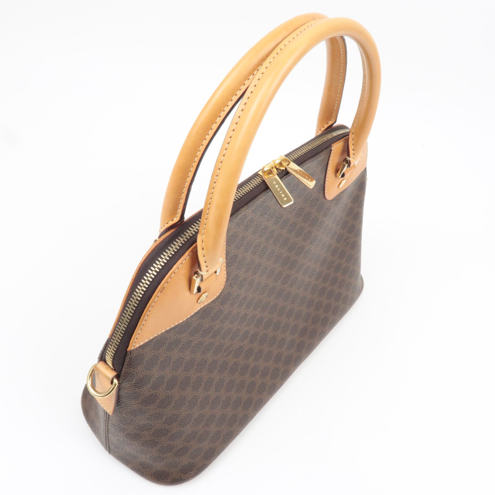 CELINE Macadam PVC Leather 2Way Handbag Brown