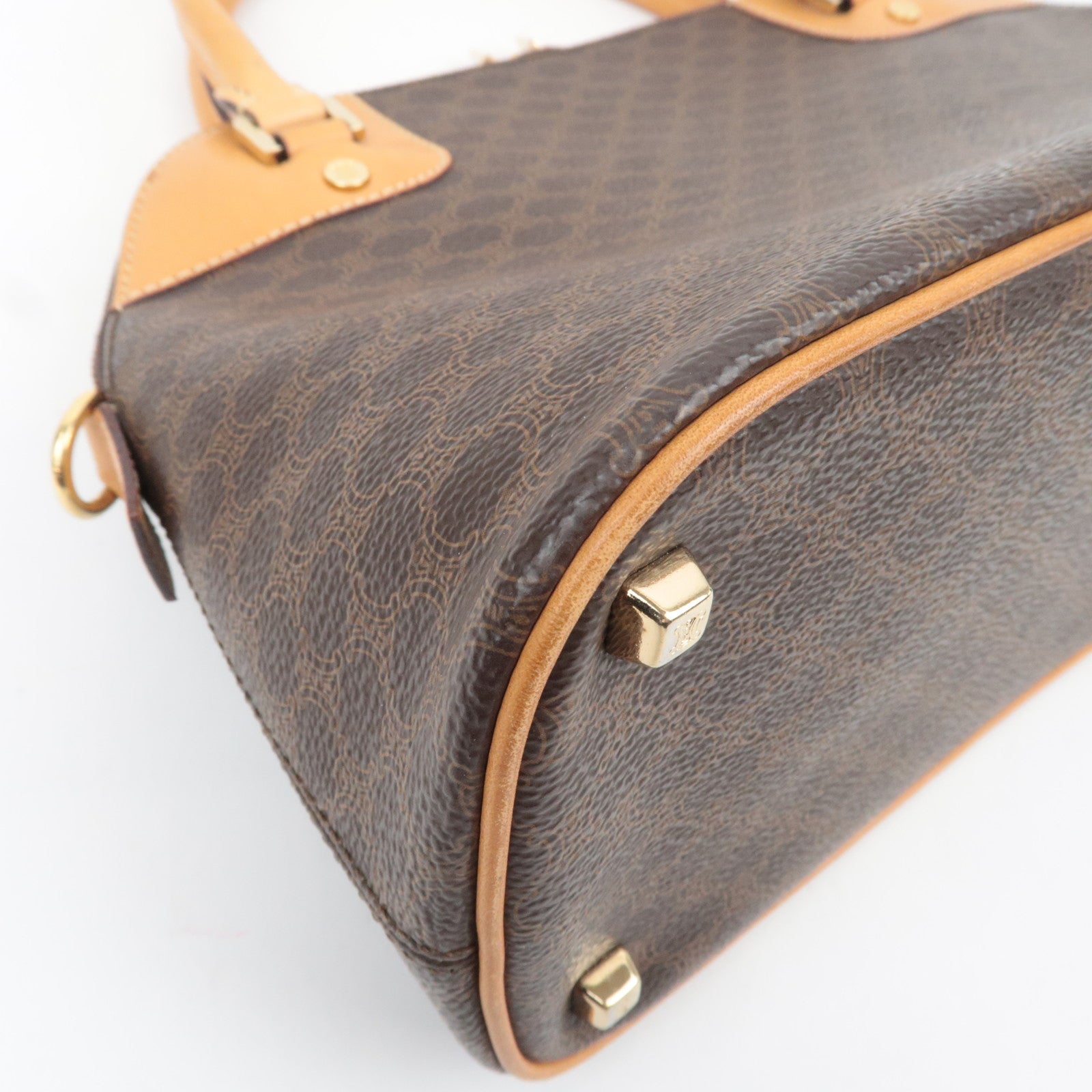 CELINE Macadam PVC Leather 2Way Handbag Brown