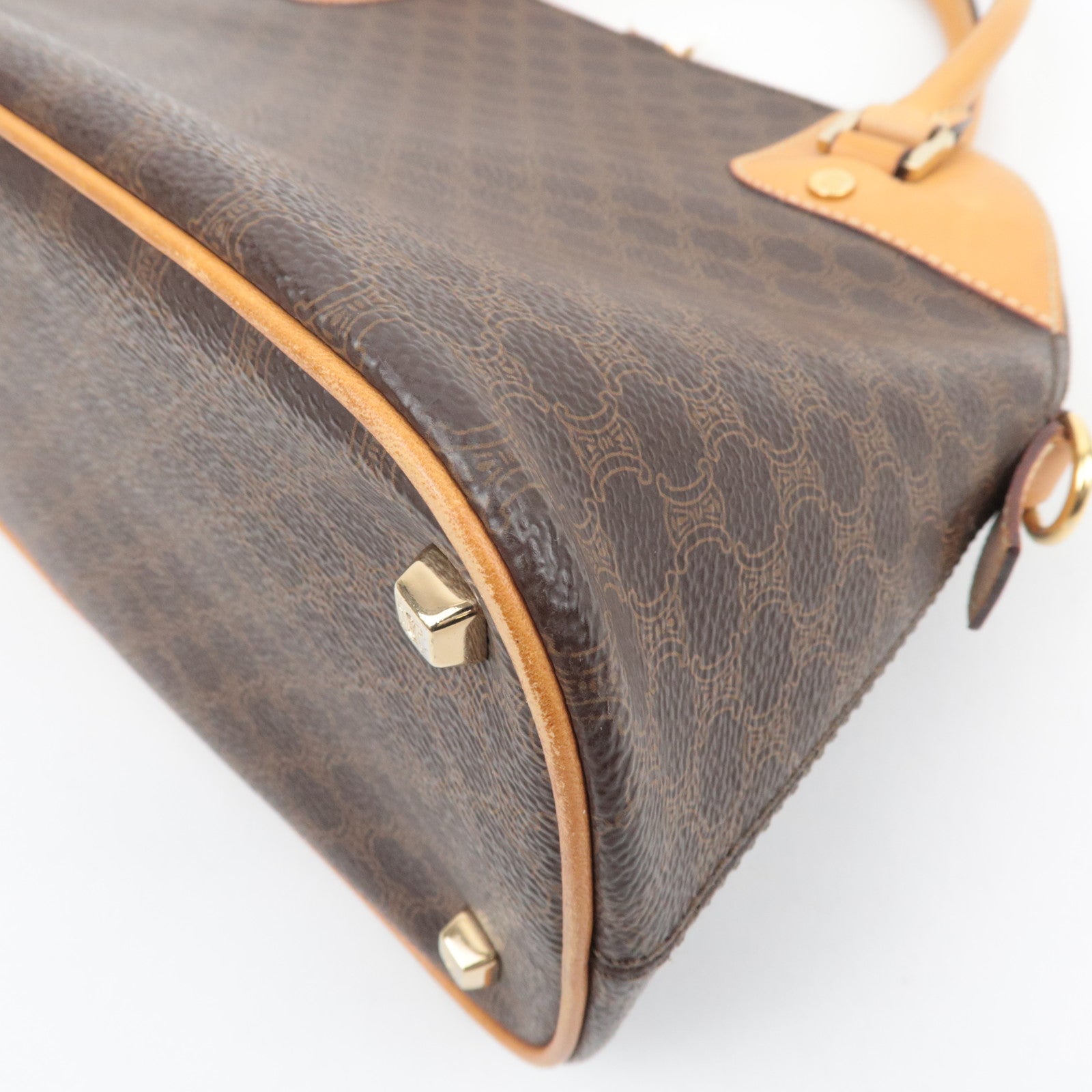 CELINE Macadam PVC Leather 2Way Handbag Brown