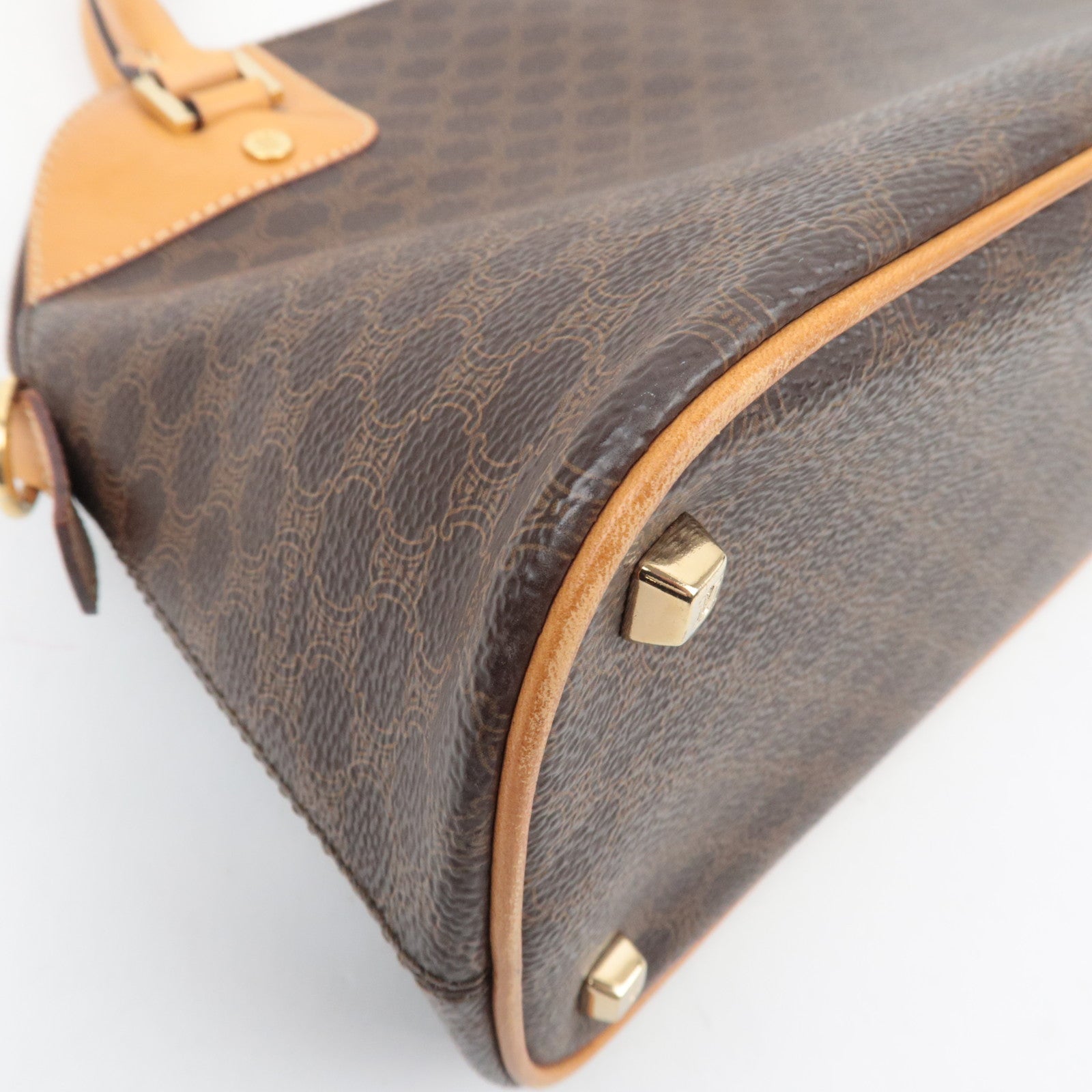 CELINE Macadam PVC Leather 2Way Handbag Brown