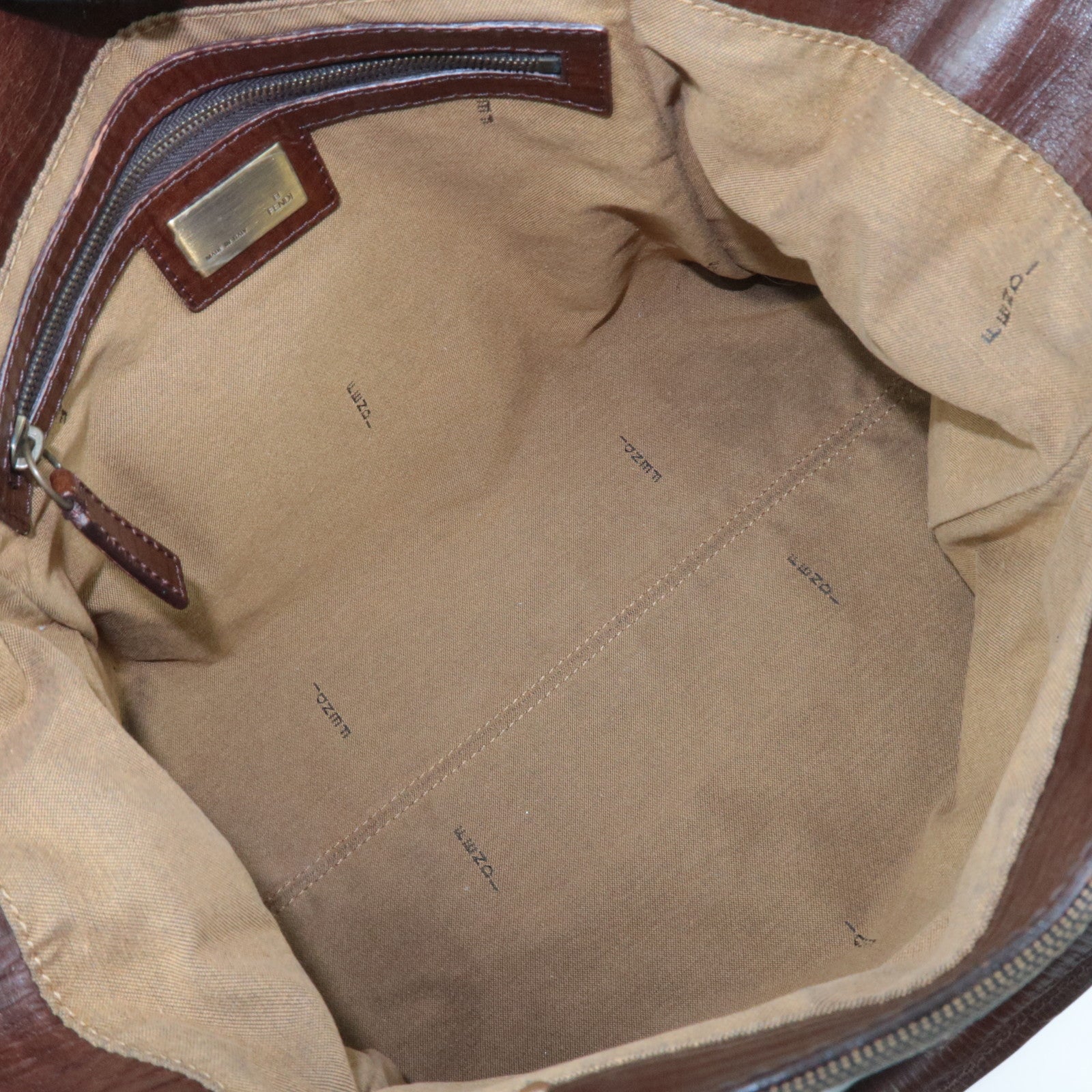 FENDI Zucca Canvas Leather Tote Bag Shoulder Bag 8BN157