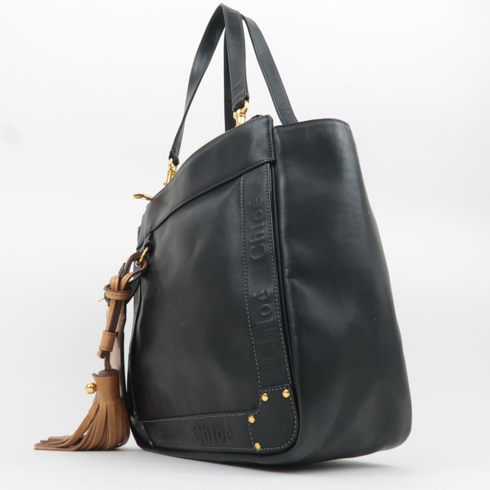 Chloe Eden Leather Tote Bag Black