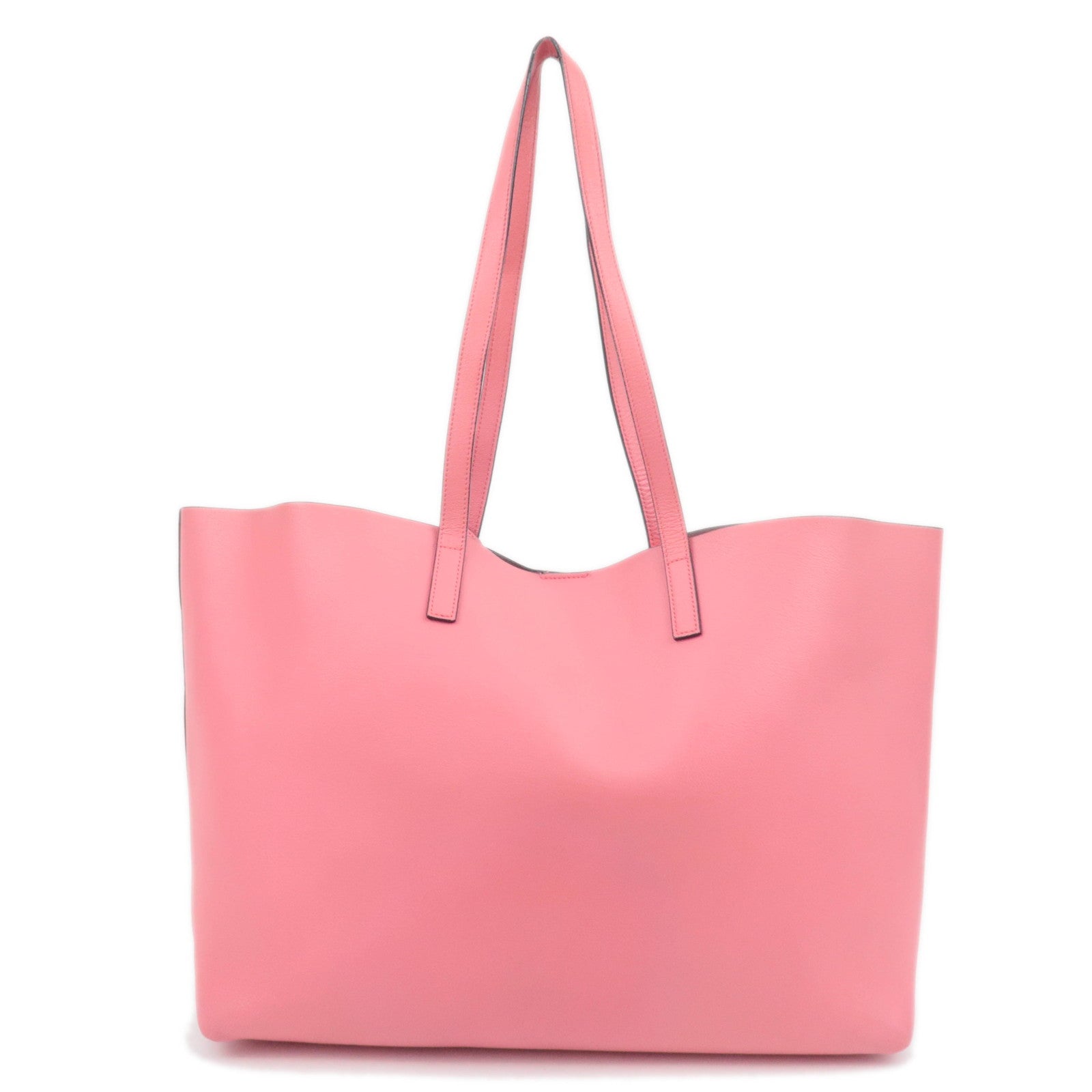 SAINT LAURENT Leather Shopping Tote Bag Pink 394195