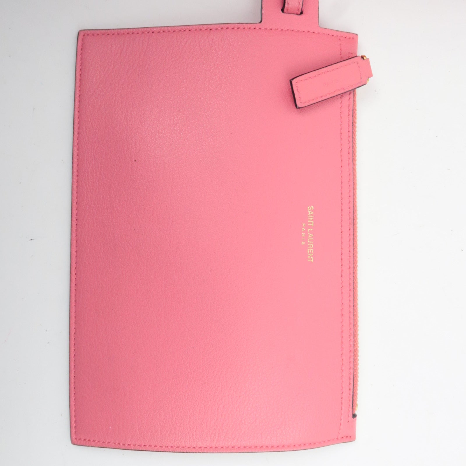 SAINT LAURENT Leather Shopping Tote Bag Pink 394195