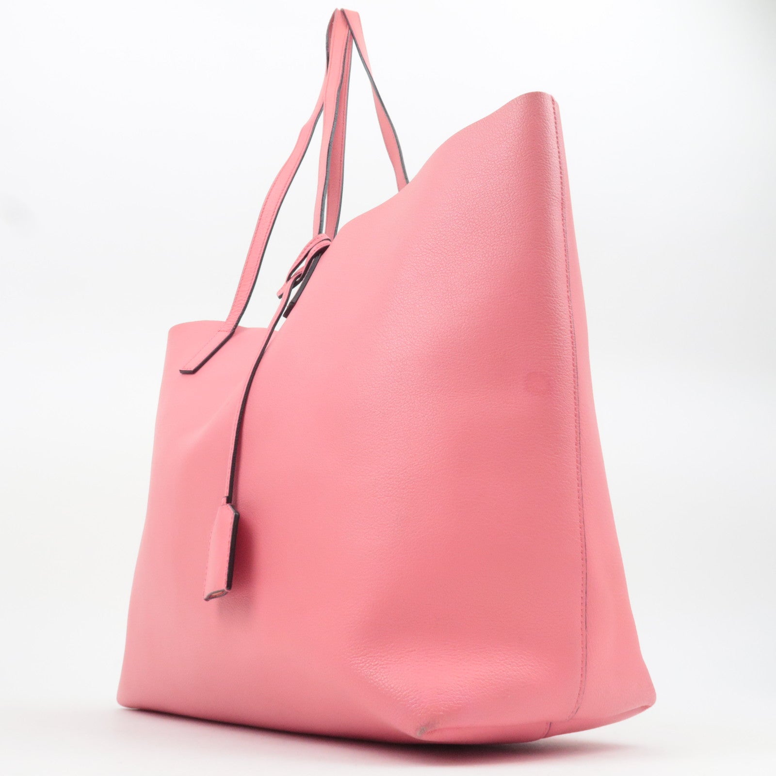 SAINT LAURENT Leather Shopping Tote Bag Pink 394195
