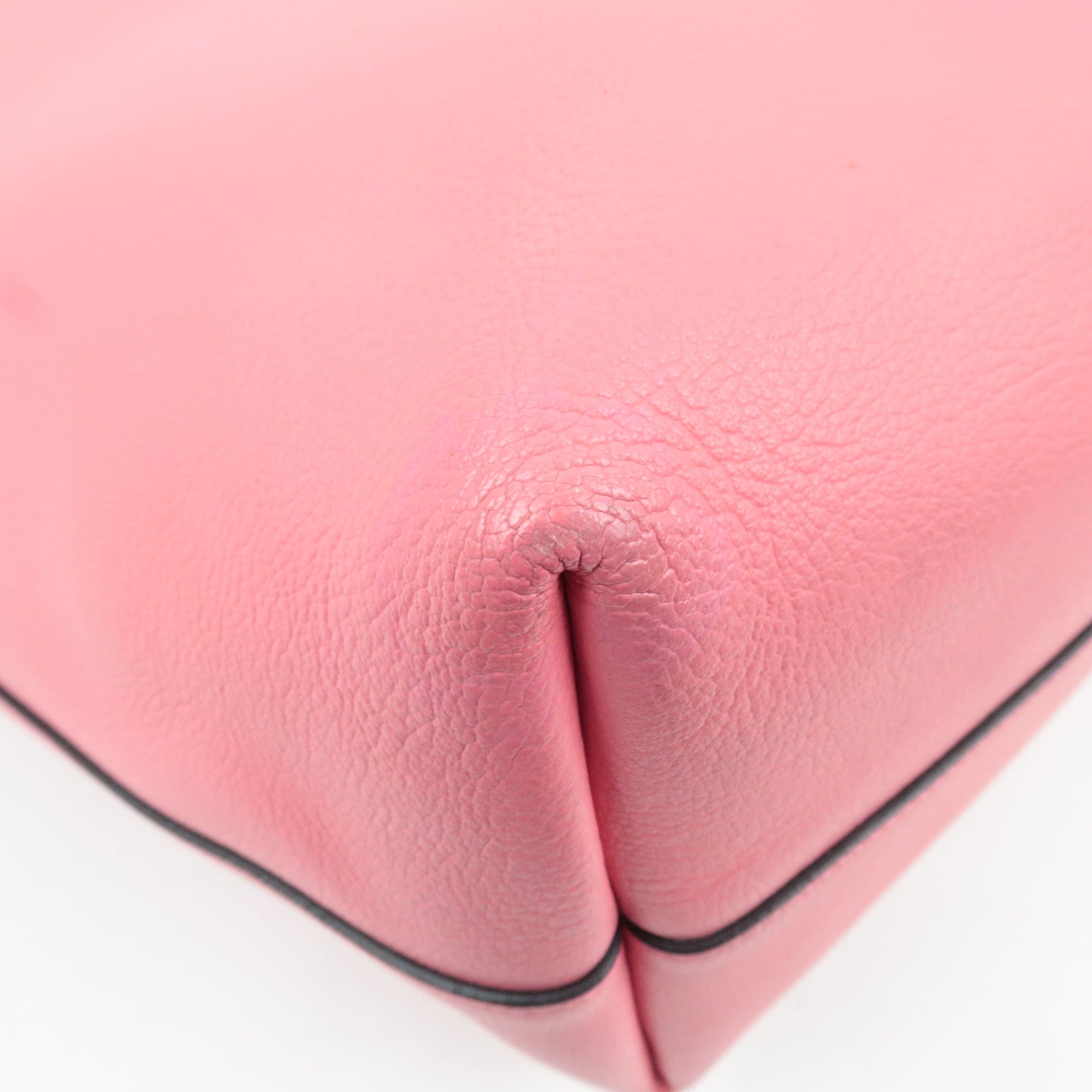 SAINT LAURENT Leather Shopping Tote Bag Pink 394195