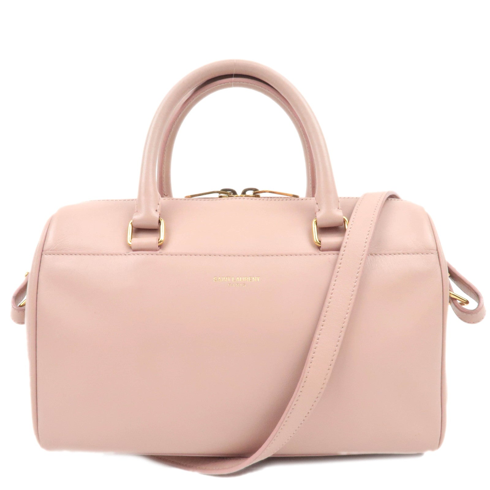SAINT LAURENT Baby Duffle 2Way Leather Handbag Pink 33095887264