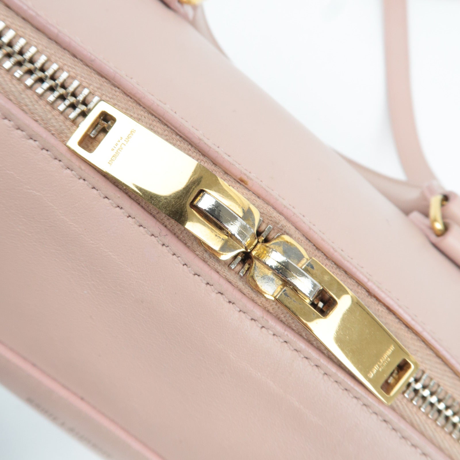 SAINT LAURENT Baby Duffle 2Way Leather Handbag Pink 330958