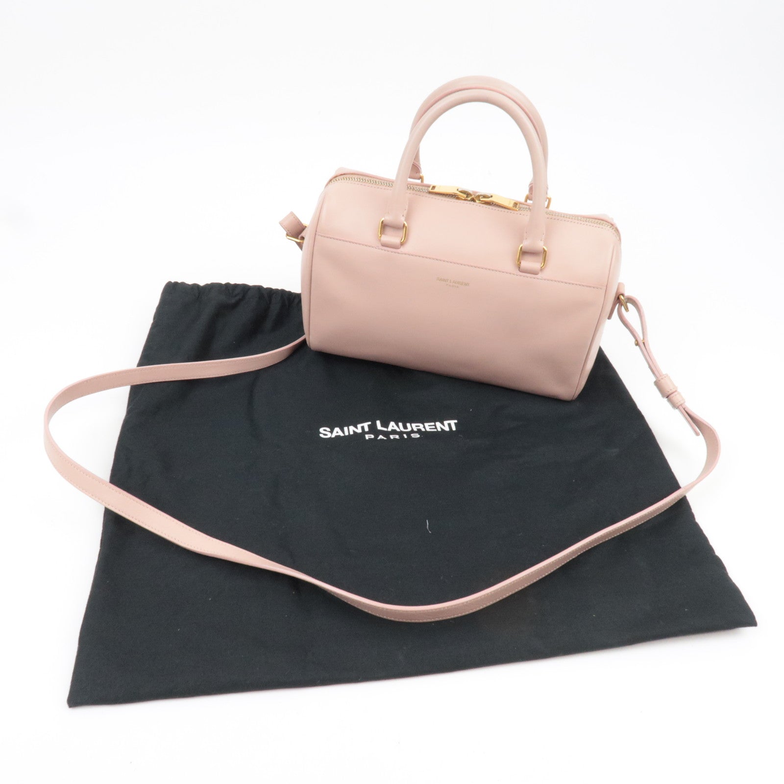SAINT LAURENT Baby Duffle 2Way Leather Handbag Pink 330958
