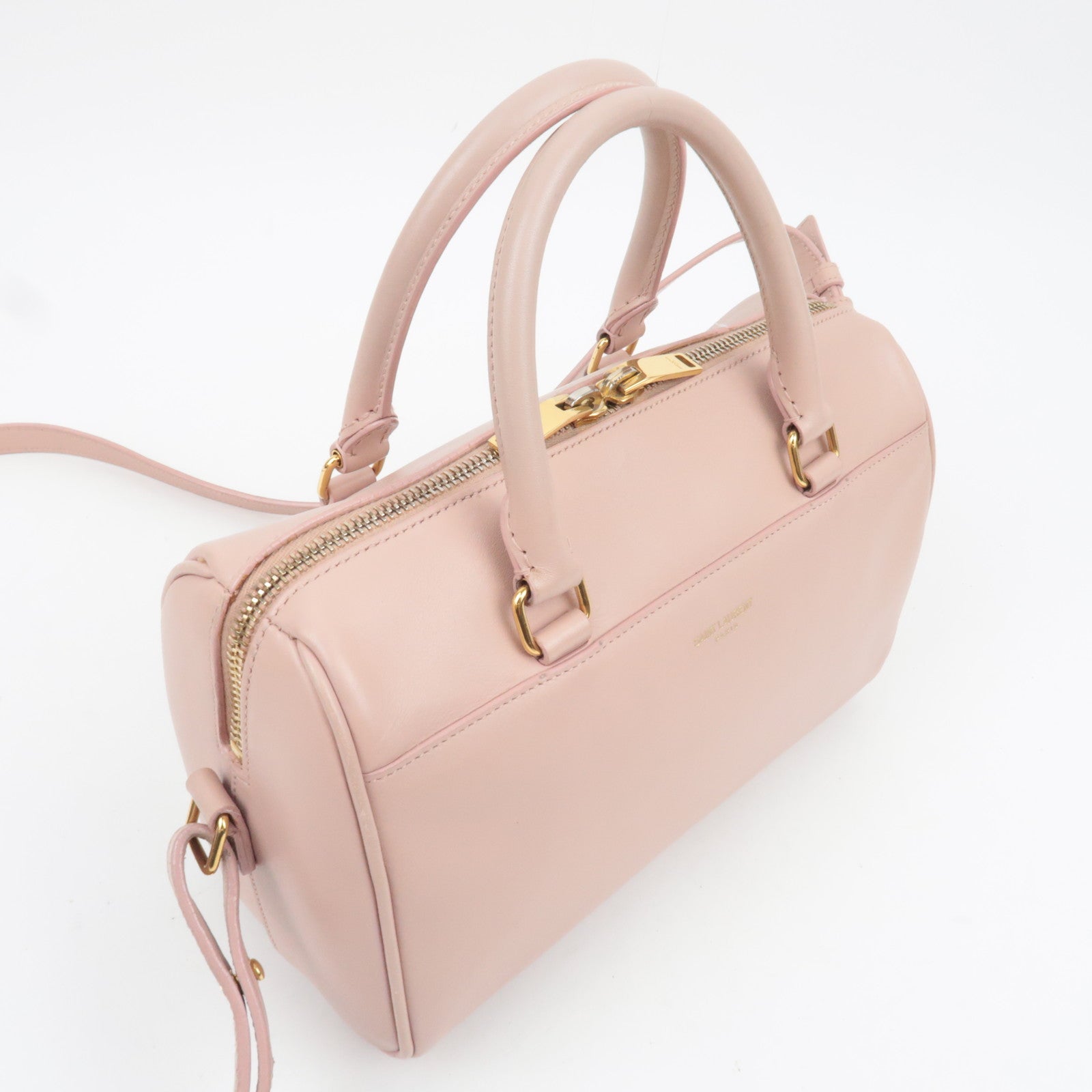 SAINT LAURENT Baby Duffle 2Way Leather Handbag Pink 330958