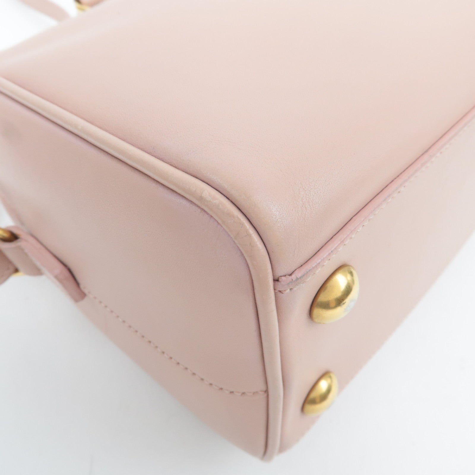 SAINT LAURENT Baby Duffle 2Way Leather Handbag Pink 330958