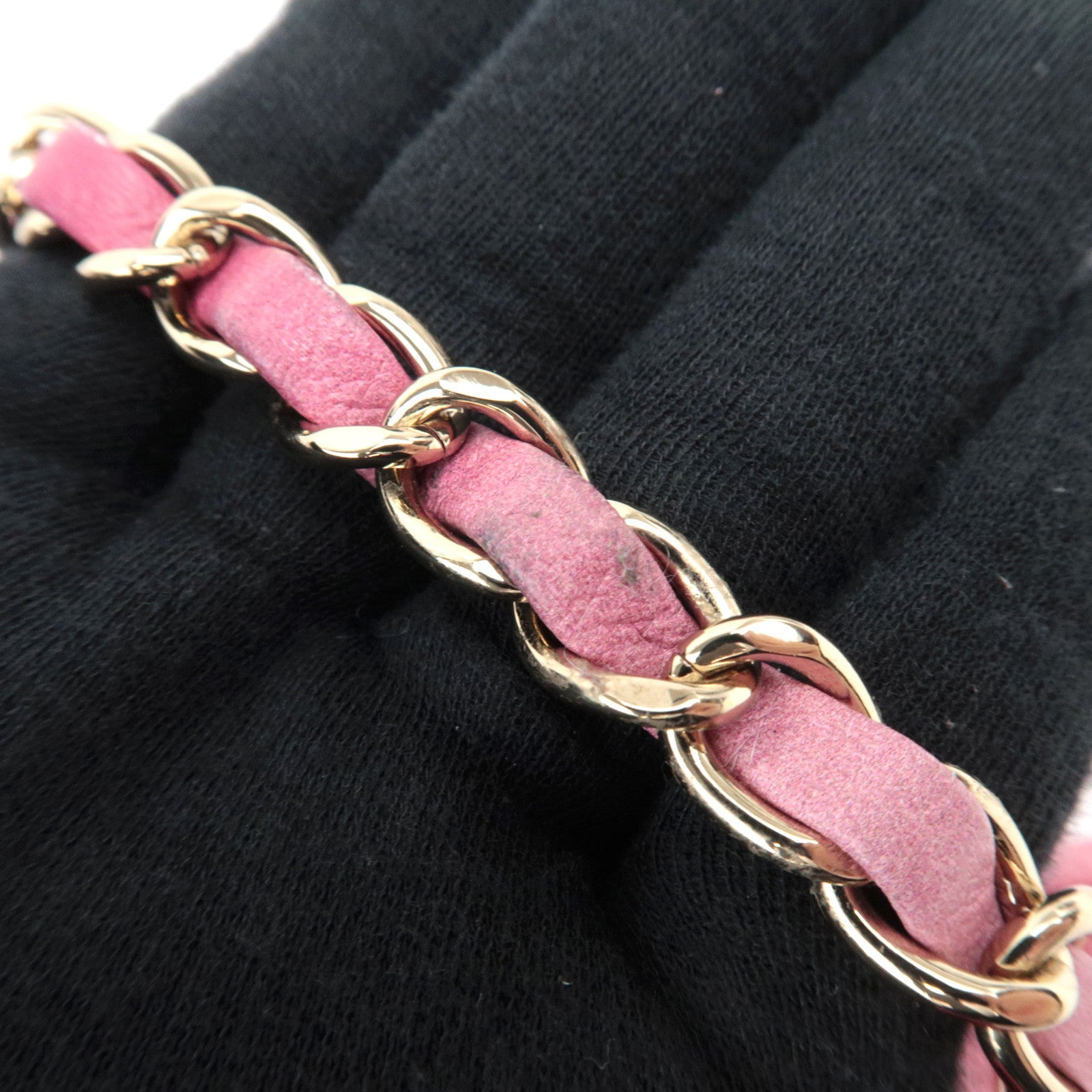 CHANEL Matelasse CC Coil Caviarskin 2Way Chain Shoulder Bag Pink A93659