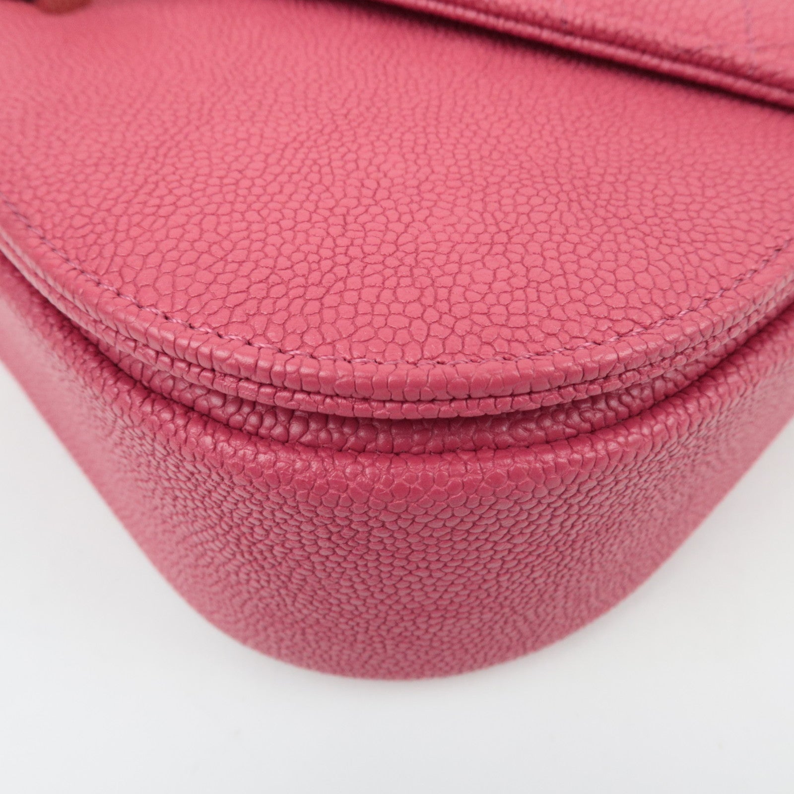 CHANEL Matelasse CC Coil Caviarskin 2Way Chain Shoulder Bag Pink A93659