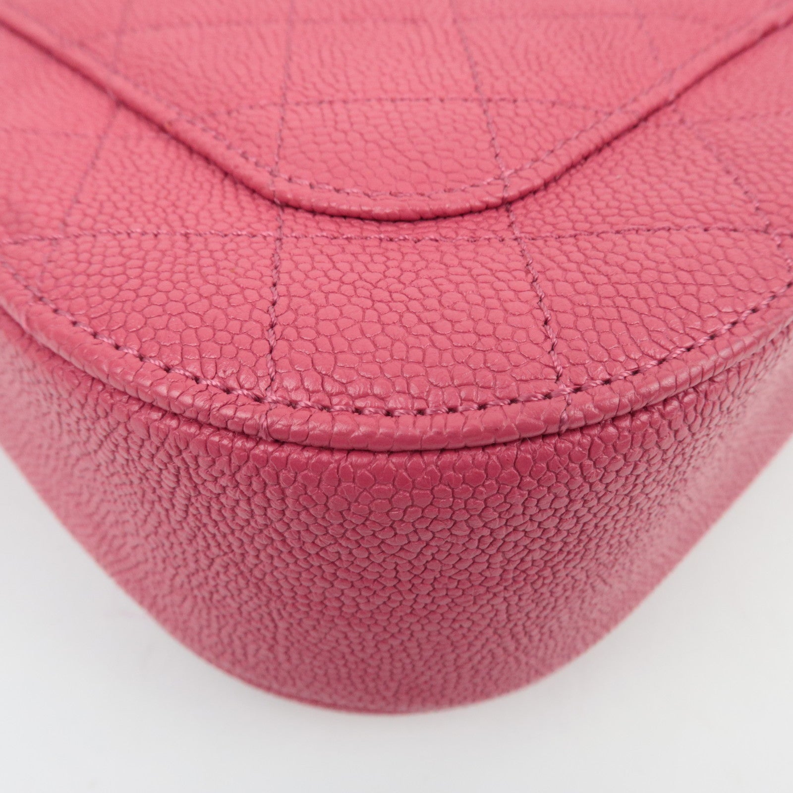 CHANEL Matelasse CC Coil Caviarskin 2Way Chain Shoulder Bag Pink A93659