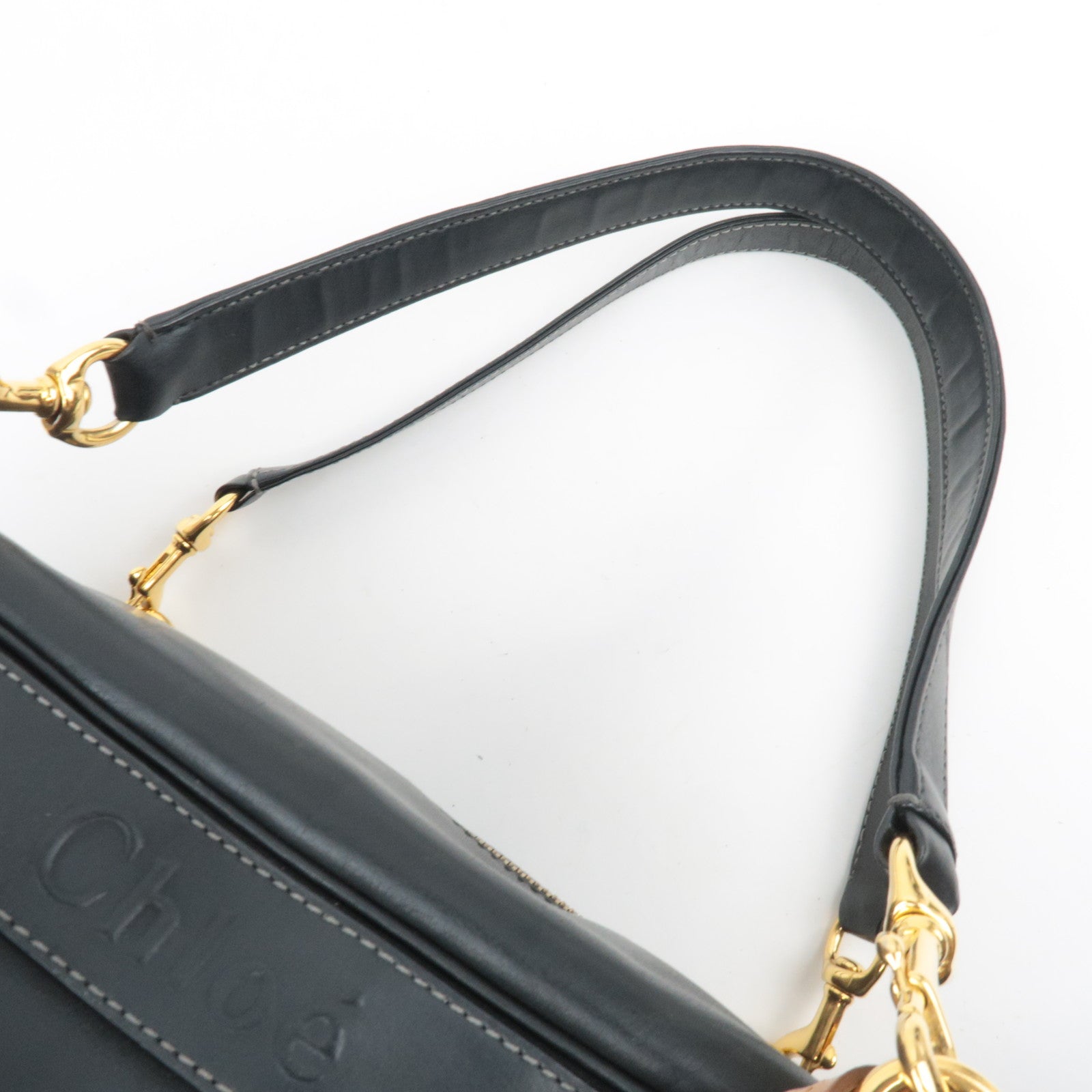 Chloe Ethel Leather Shoulder Bag Black