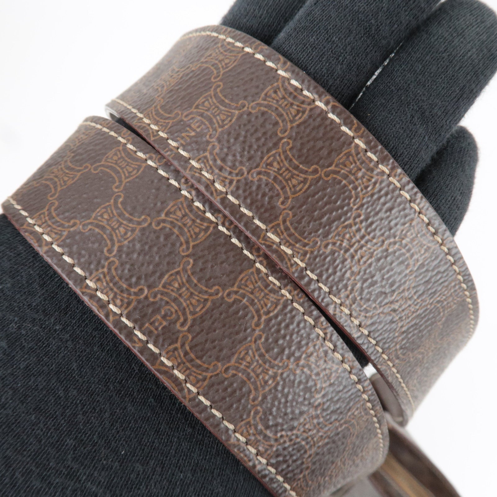 CELINE Macadam PVC Tote Bag Brown