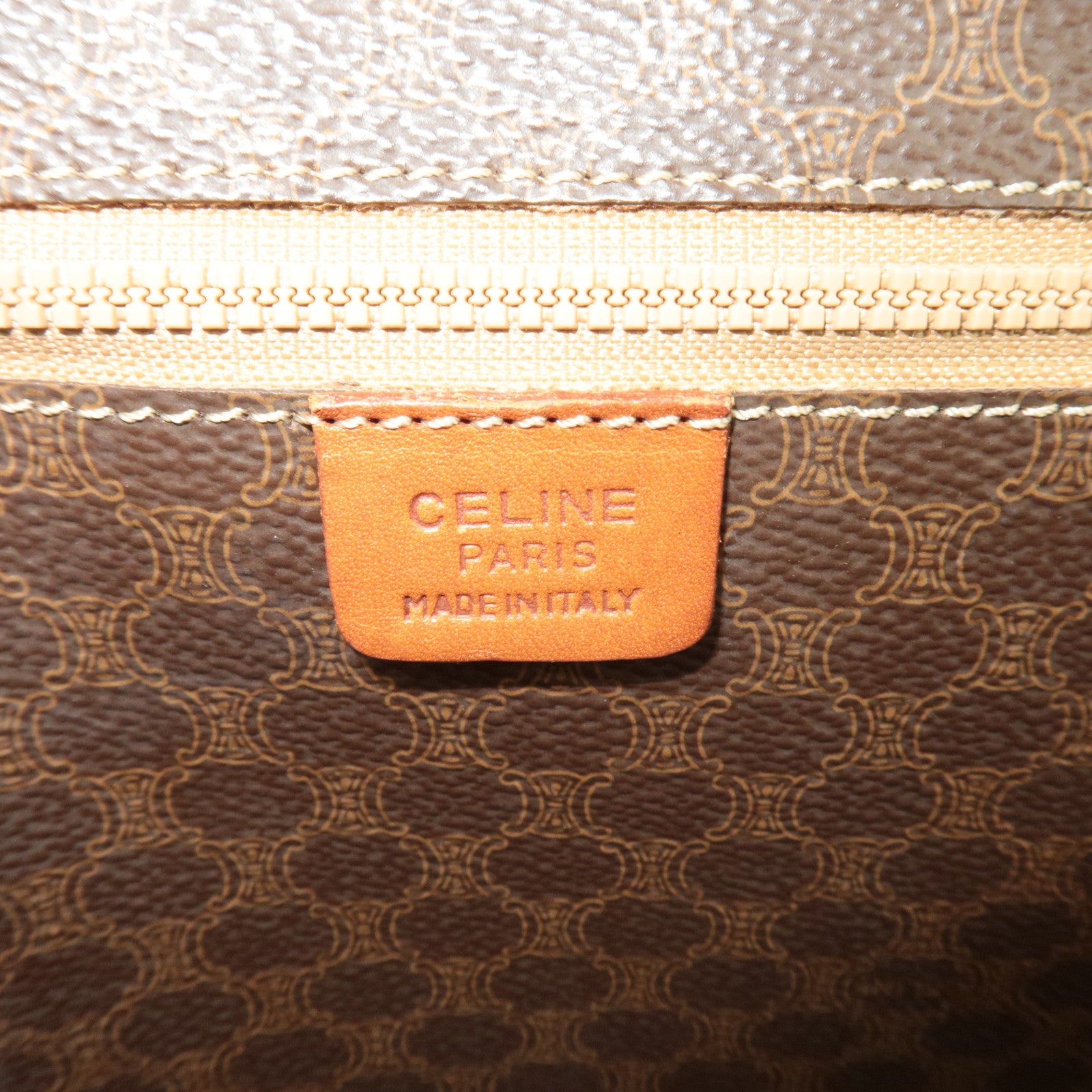 CELINE Macadam PVC Tote Bag Brown