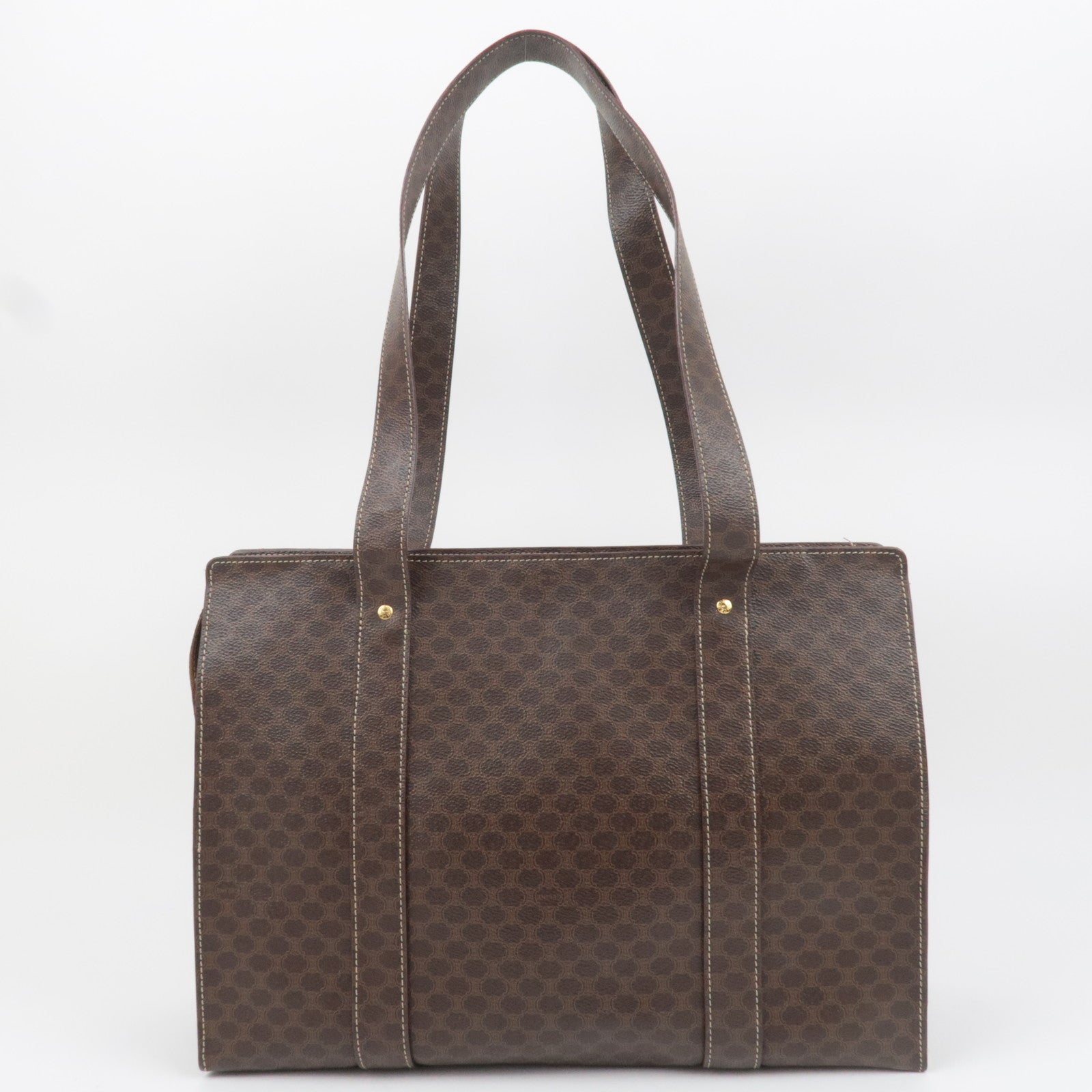 CELINE Macadam PVC Tote Bag Brown