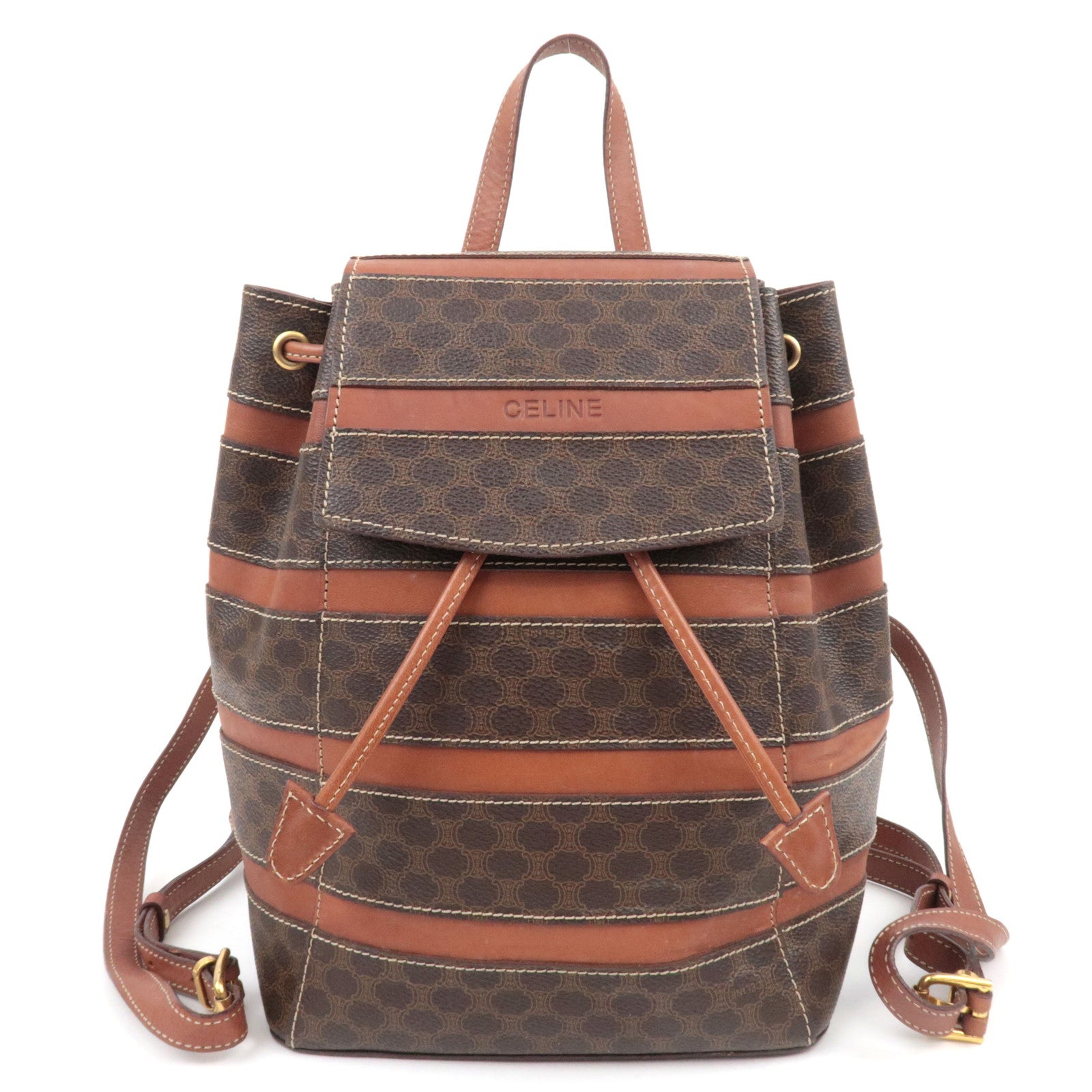 CELINE Macadam PVC Leather Backpack Brown87277