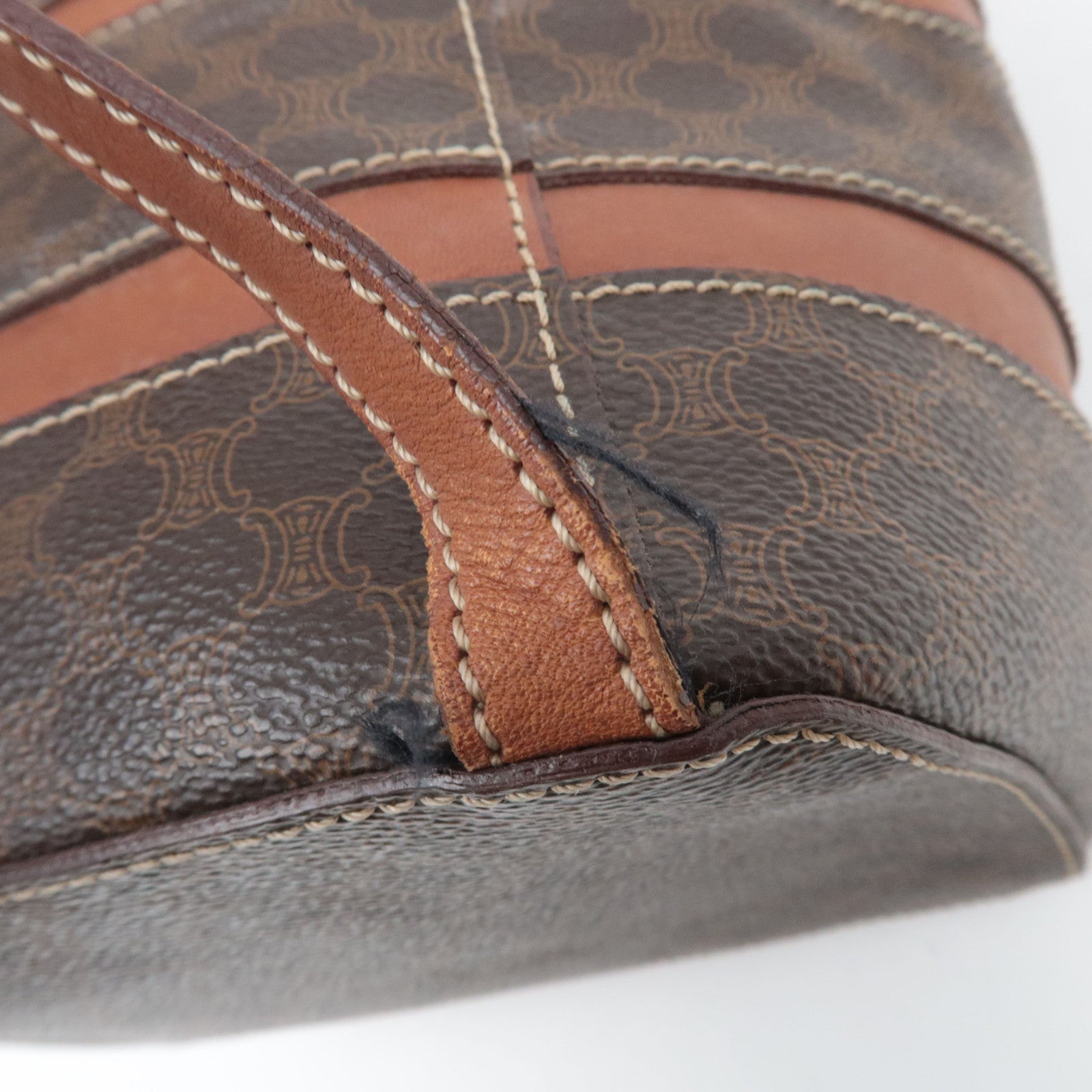 CELINE Macadam PVC Leather Backpack Brown