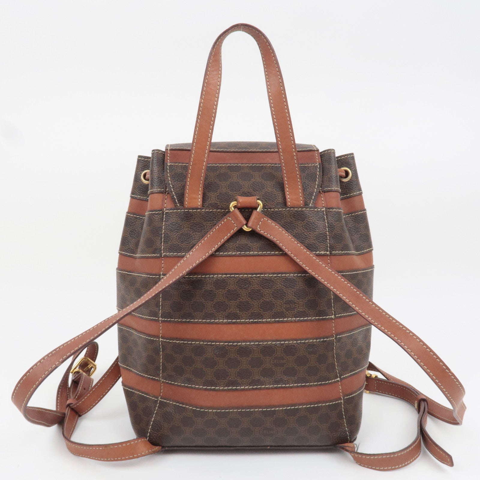 CELINE Macadam PVC Leather Backpack Brown