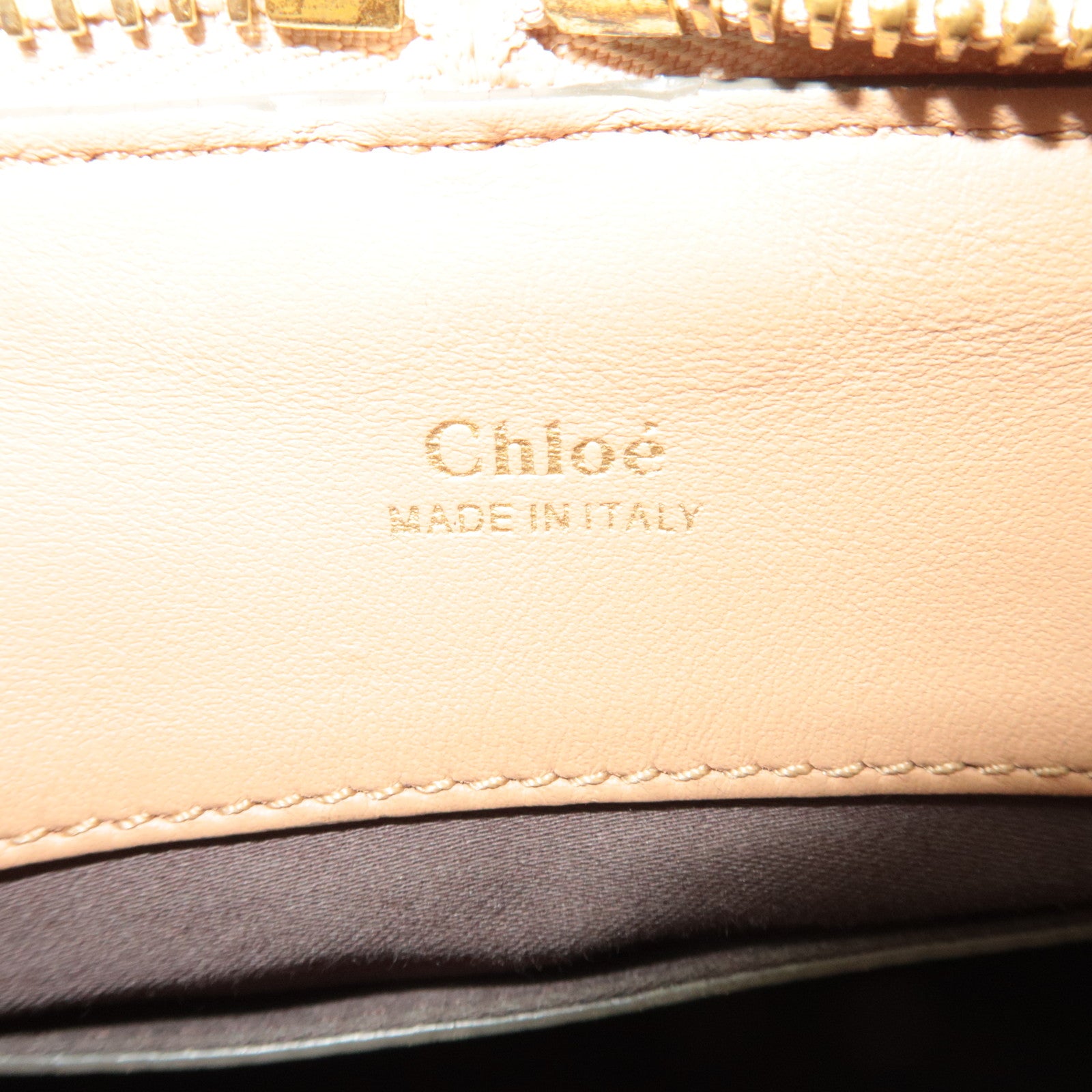 Chloe Bailey 2Way Leather Handbag Beige Greige