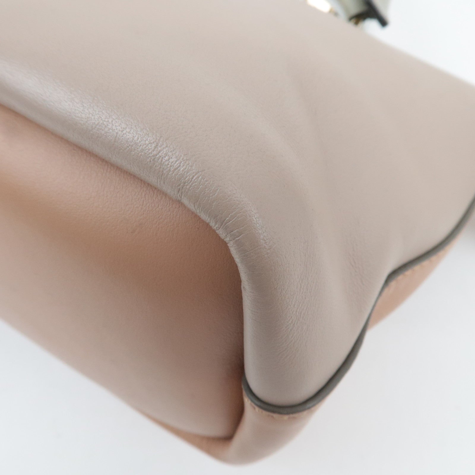 Chloe Bailey 2Way Leather Handbag Beige Greige