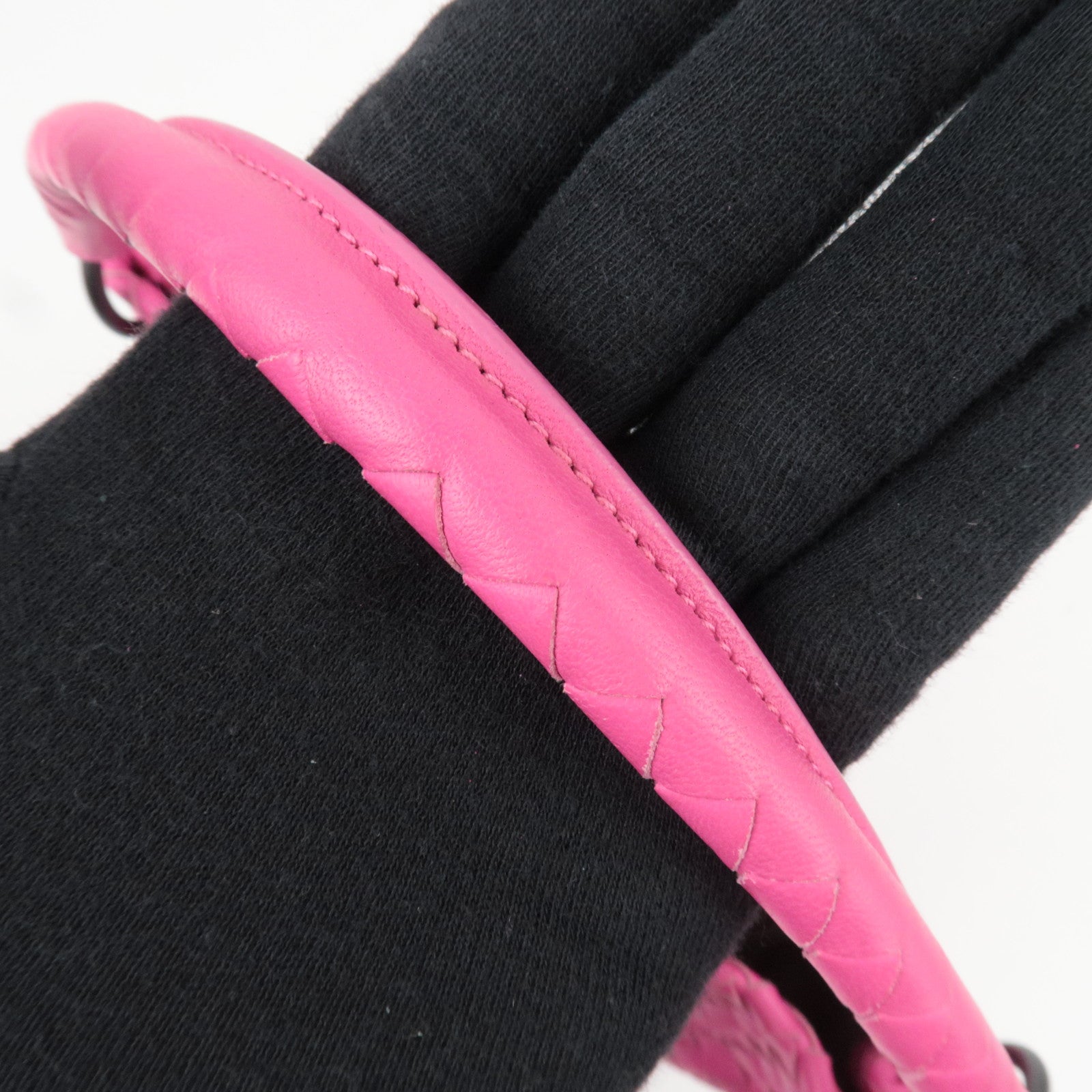 BOTTEGA VENETA Intrecciato Shoulder Bag Leather Pink