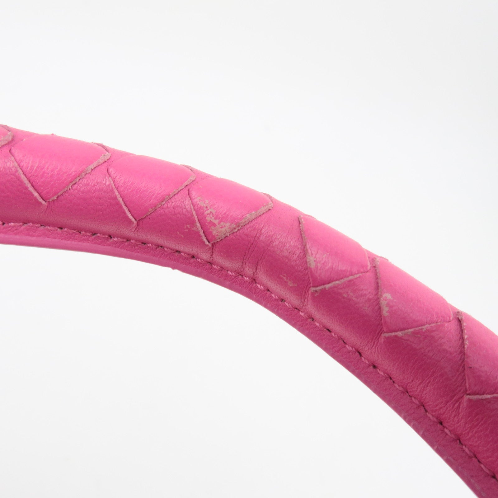 BOTTEGA VENETA Intrecciato Shoulder Bag Leather Pink