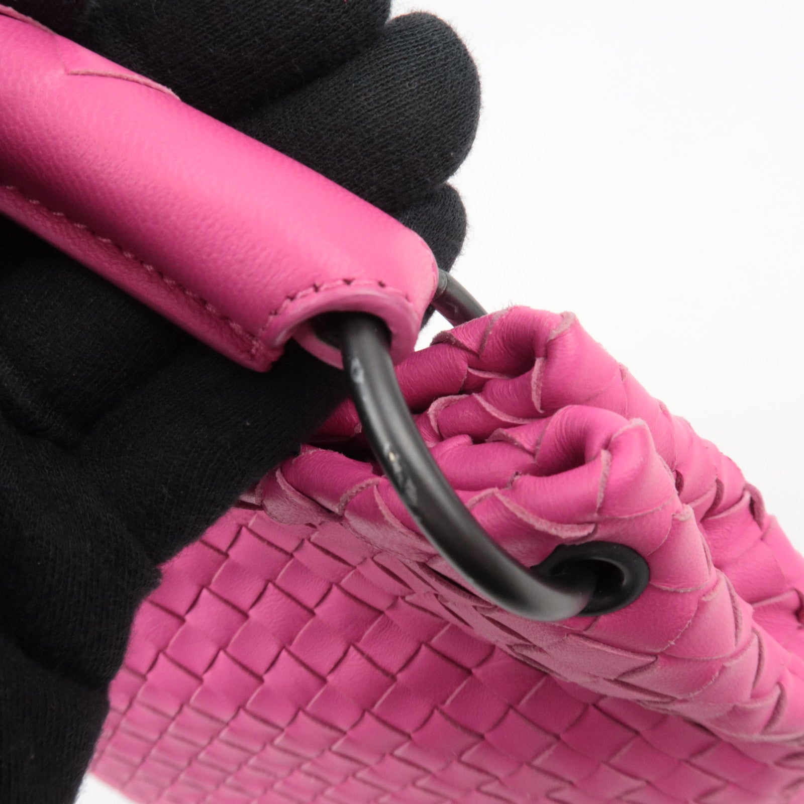 BOTTEGA VENETA Intrecciato Shoulder Bag Leather Pink