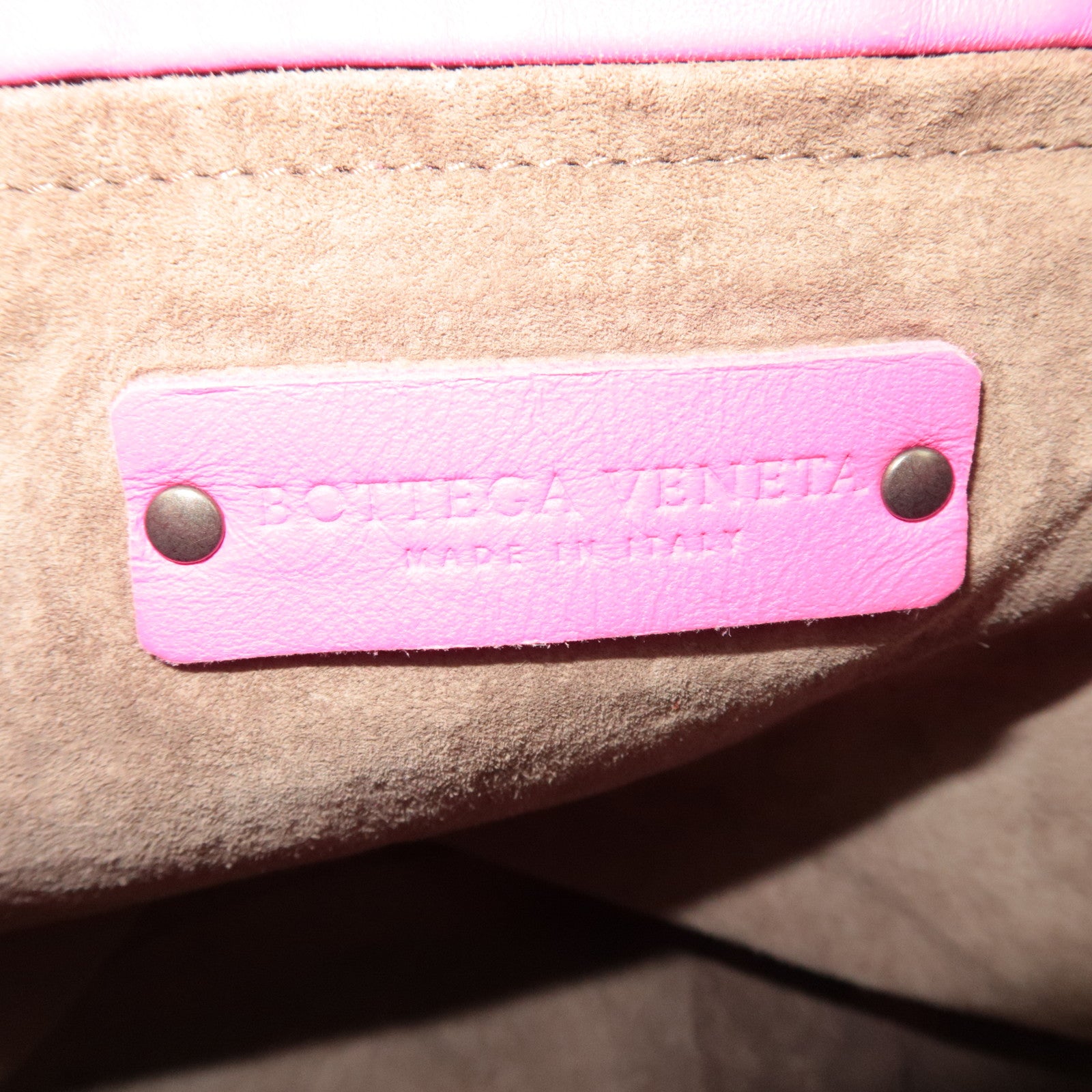 BOTTEGA VENETA Intrecciato Shoulder Bag Leather Pink