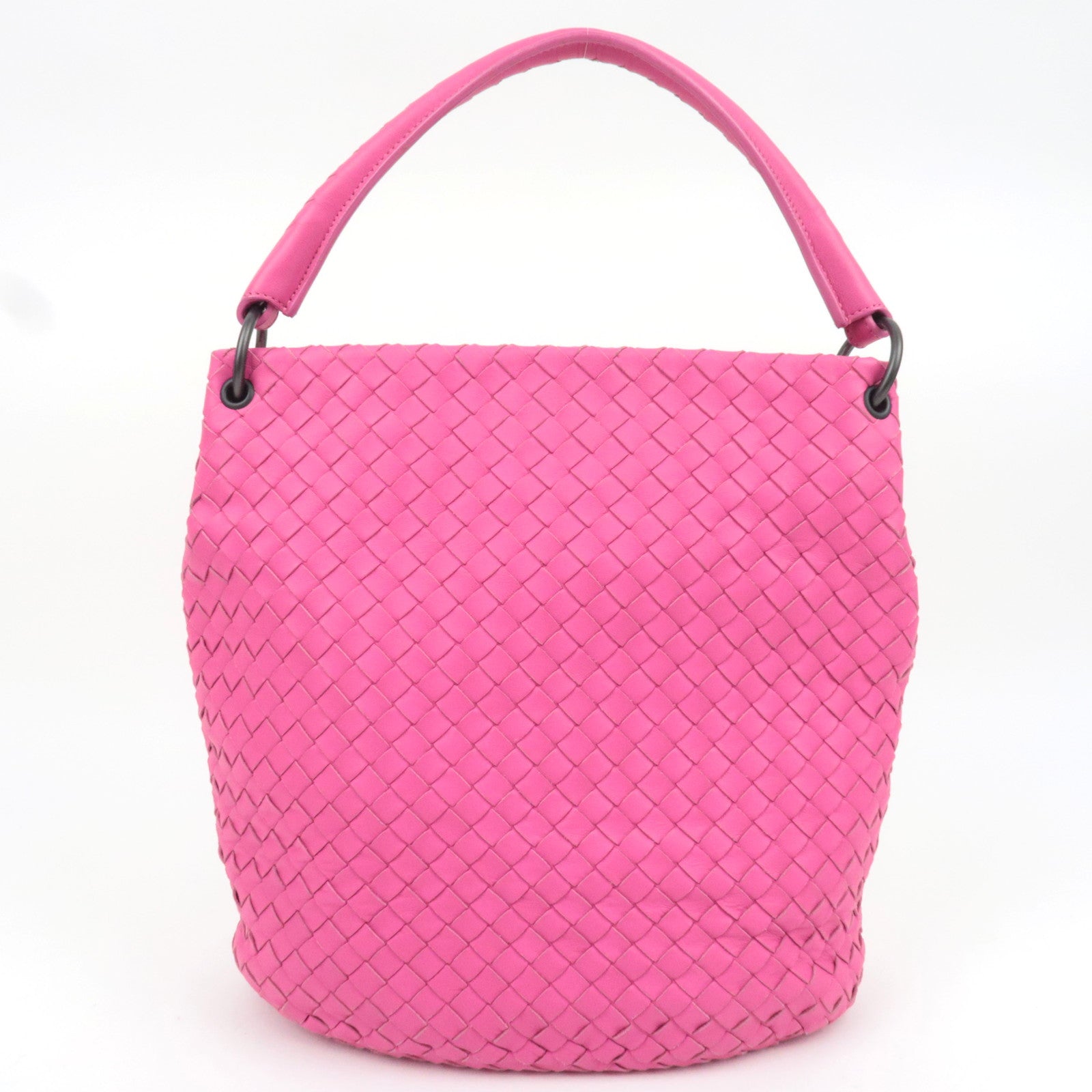 BOTTEGA VENETA Intrecciato Shoulder Bag Leather Pink