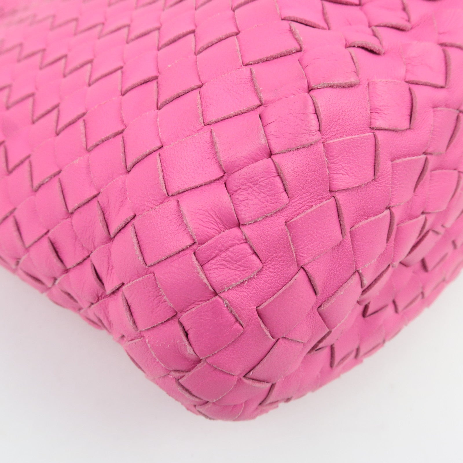 BOTTEGA VENETA Intrecciato Shoulder Bag Leather Pink