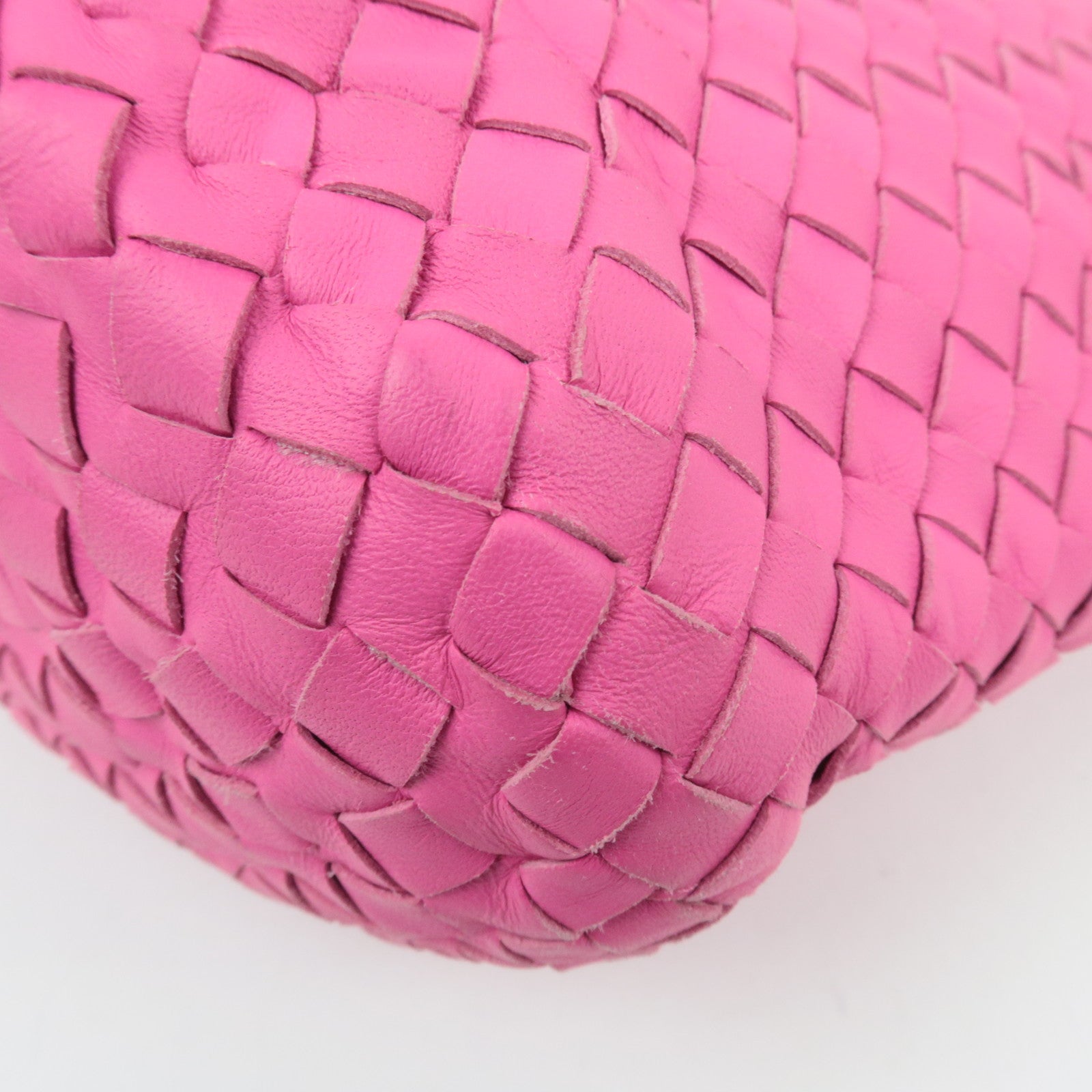 BOTTEGA VENETA Intrecciato Shoulder Bag Leather Pink