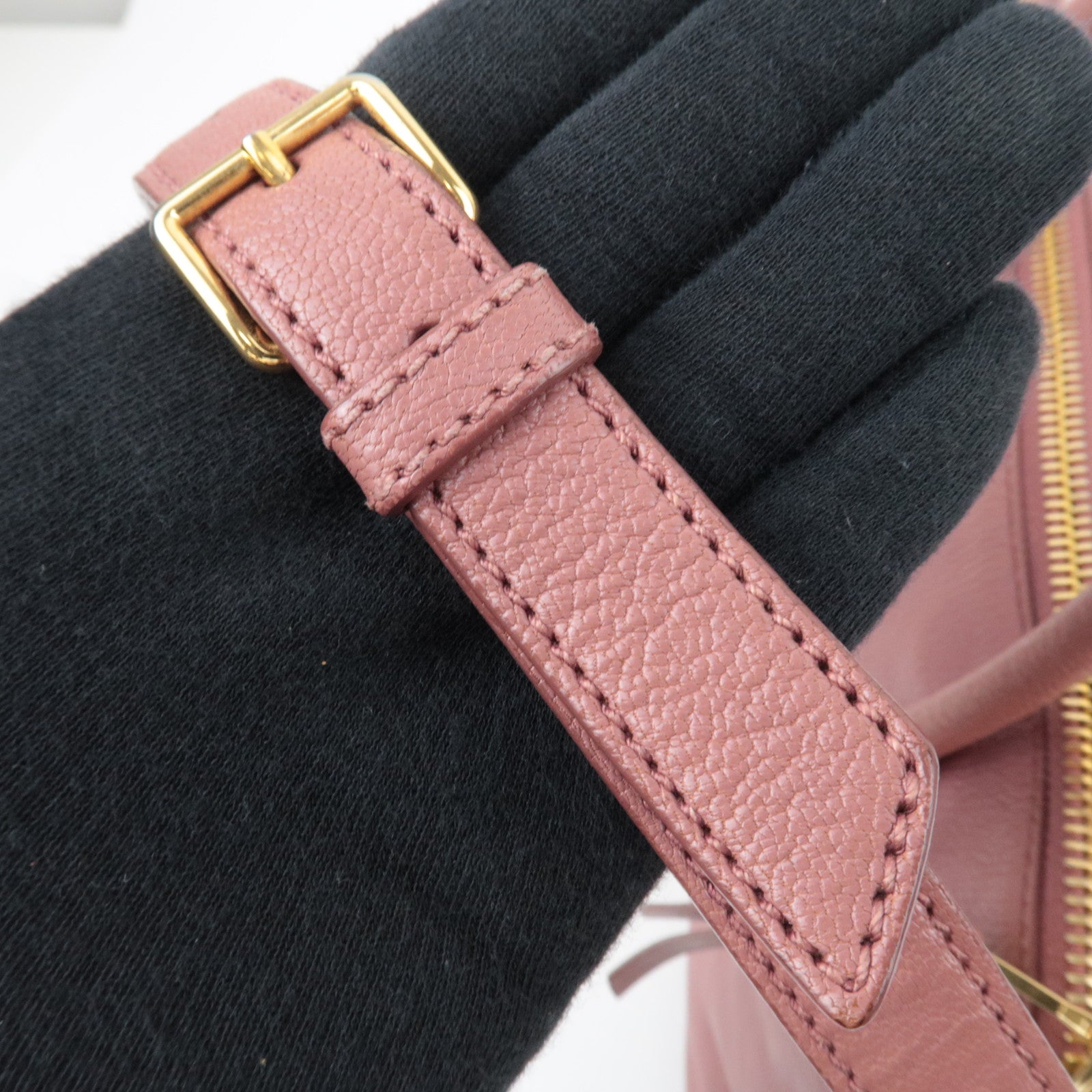 MIU MIU Madras Leather 2Way Handbag Pink