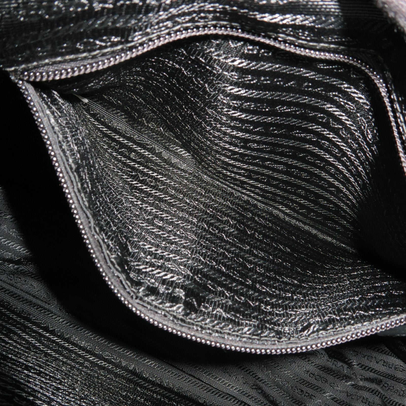 PRADA Nylon Leather Shoulder Bag Black BT0714