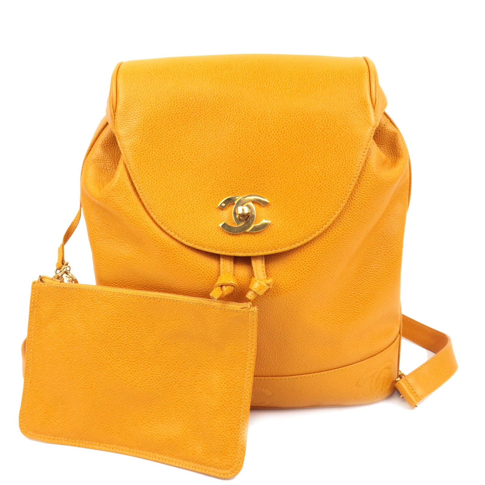 CHANEL Triple Coco Caviarskin Backpack Orange87294